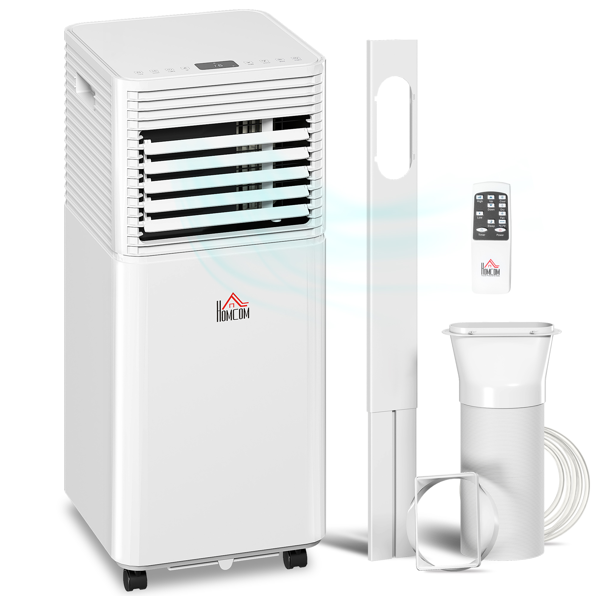 10000 BTU Mobile Air Conditioner for Cooling and Dehumidifying, Remote Control, 24H Timer, LED Display, White (Drop Shipping Only, Not for Amazon)