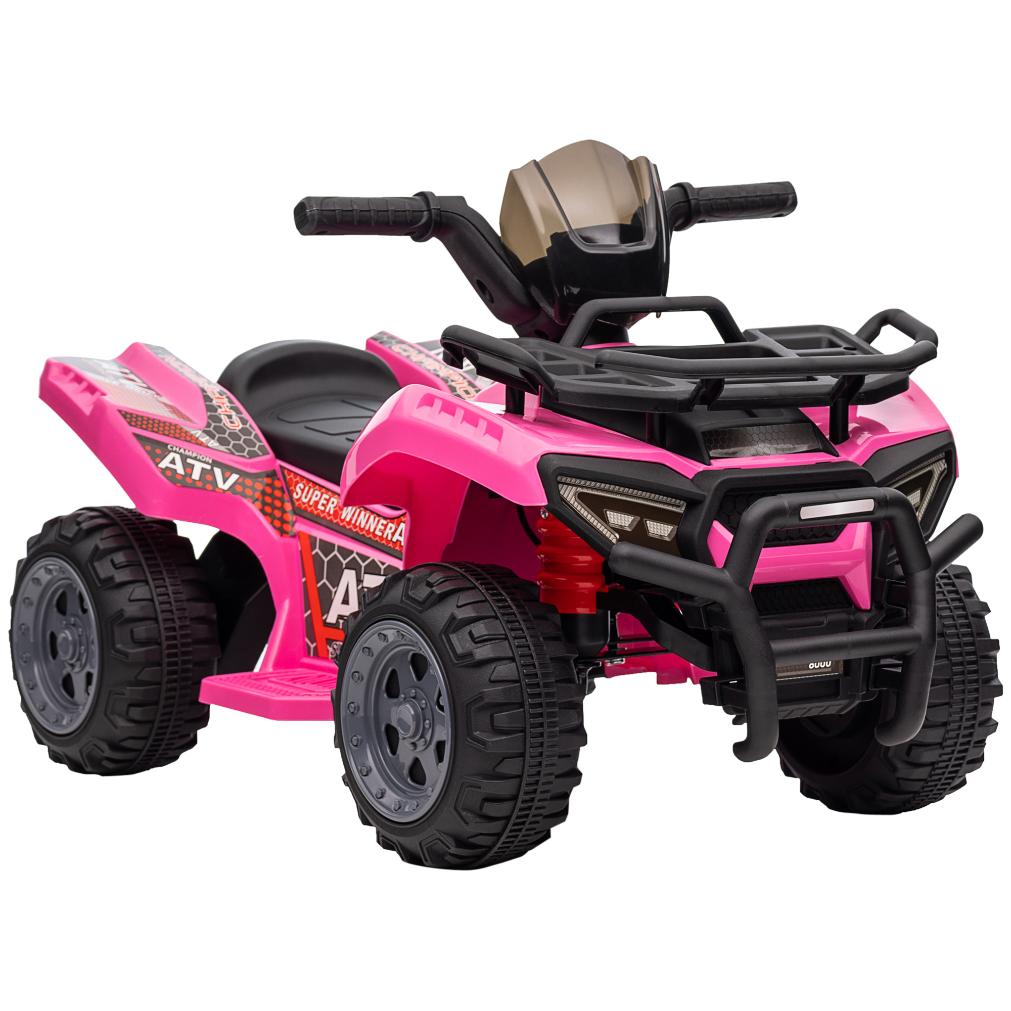 Kids Four Wheeler Ride on Car, Motorized Quad, 6V Battery Powered Electric Quad with Songs for 18-36 Months, Pink (Drop Shipping Only, Not for Amazon)