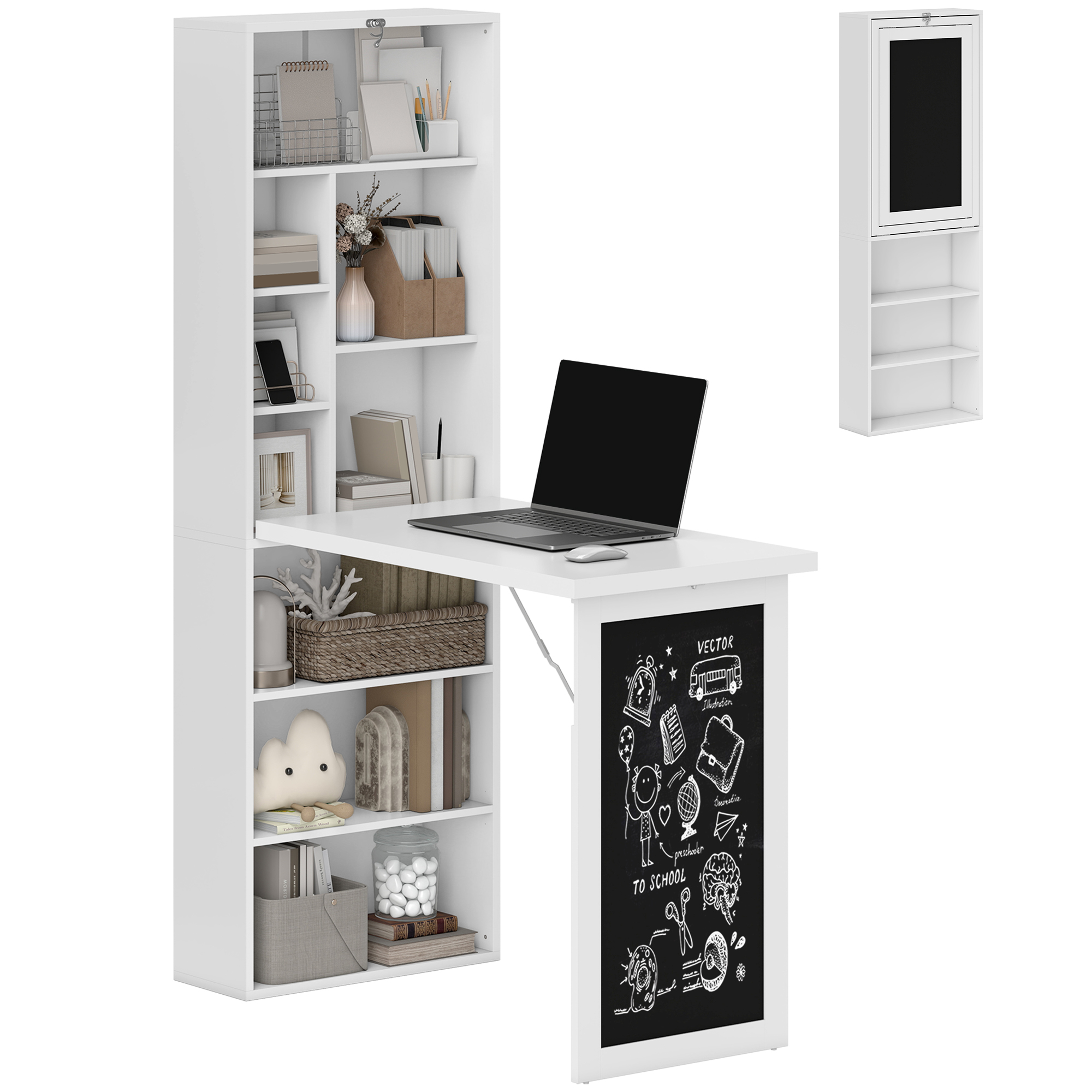 3-in-1 Fold-Out Work Desk - White (Drop Shipping Only, Not for Amazon)