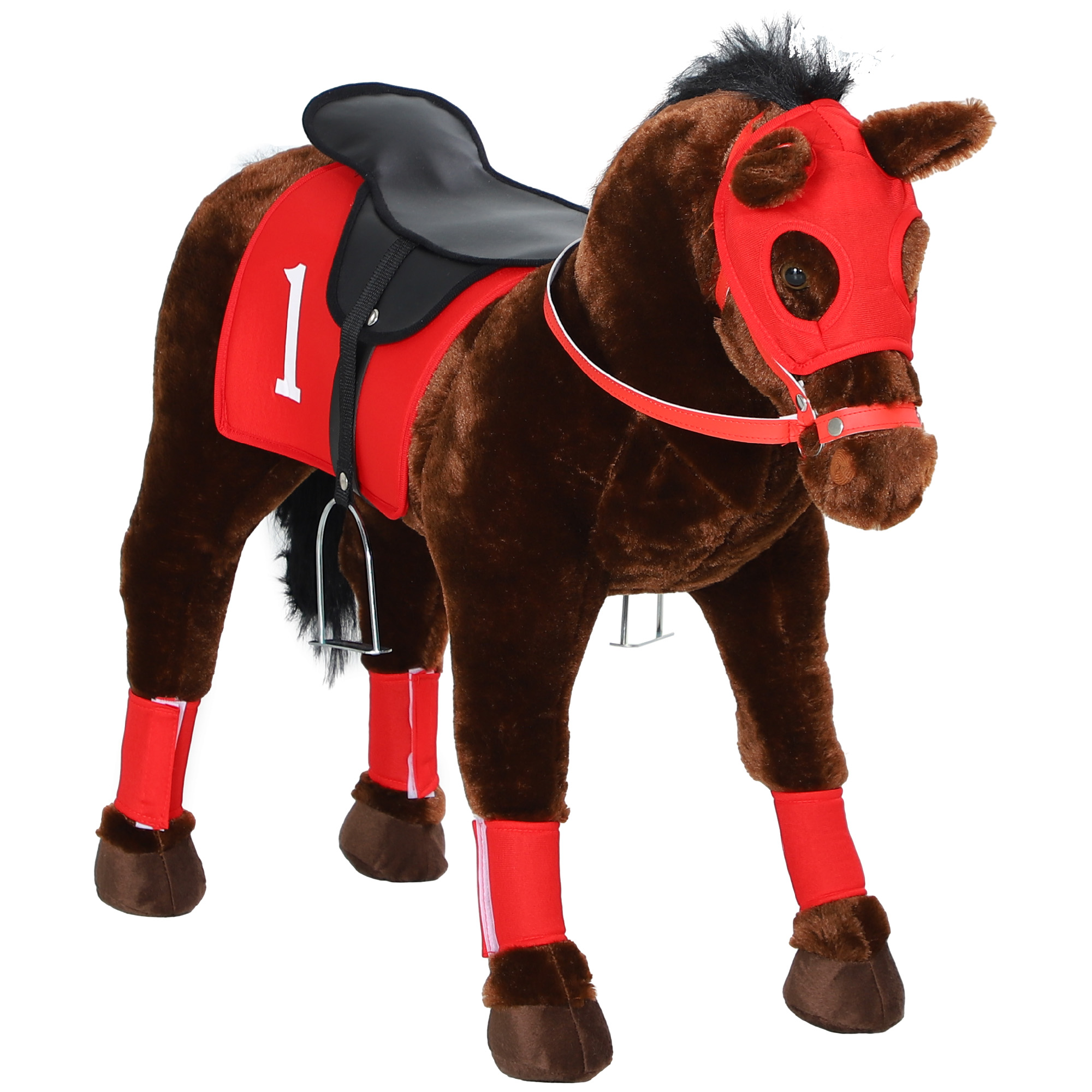 Ride on Horse for Kids 3-8 Years Old w/ Neighing Sound, Saddle & Stirrups (Drop Shipping Only, Not for Amazon)