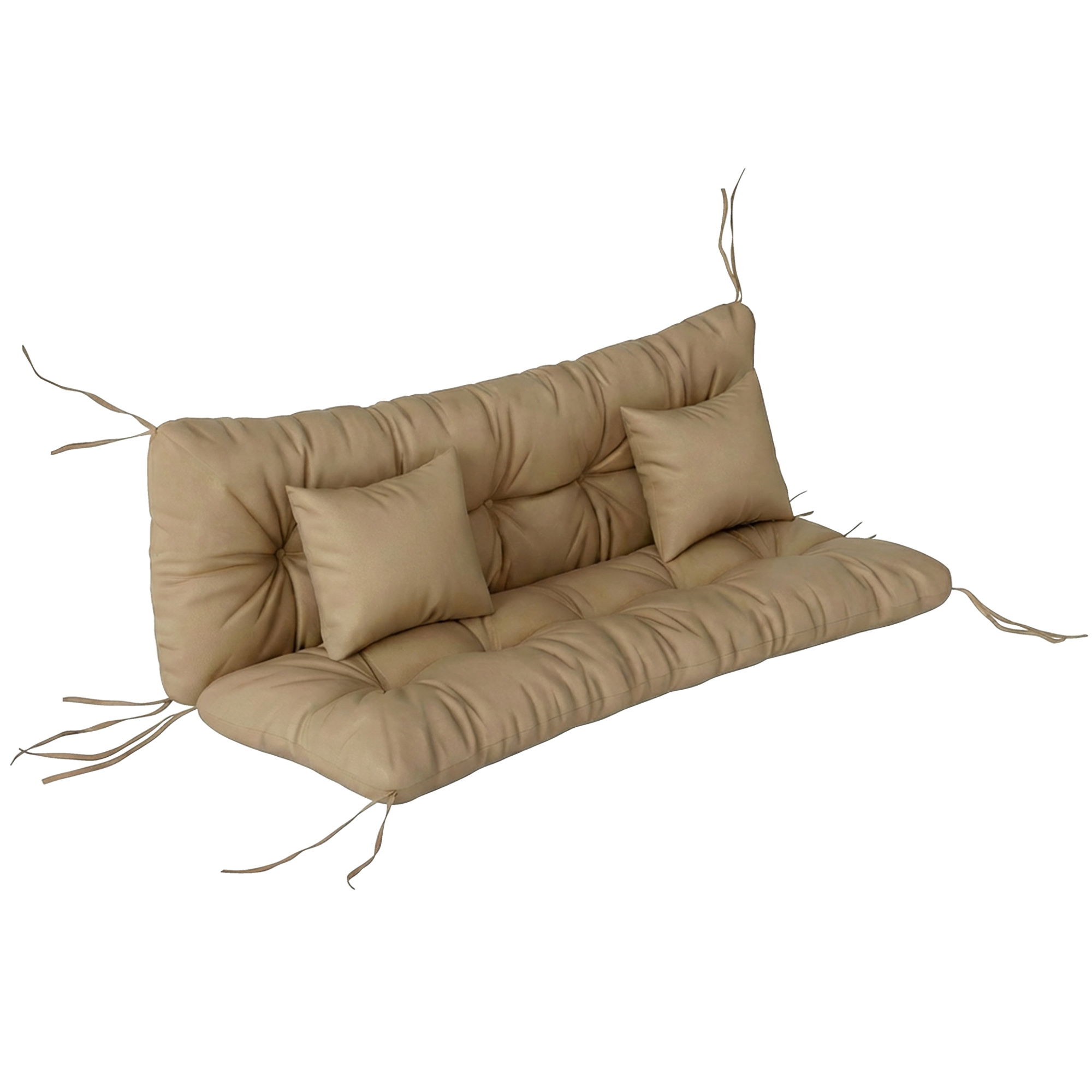 4-Piece Back and Seat Cushion Pillows Replacement and Pillows, Patio Chair Cushions Set with Ties, khaki (Drop Shipping Only, Not for Amazon)