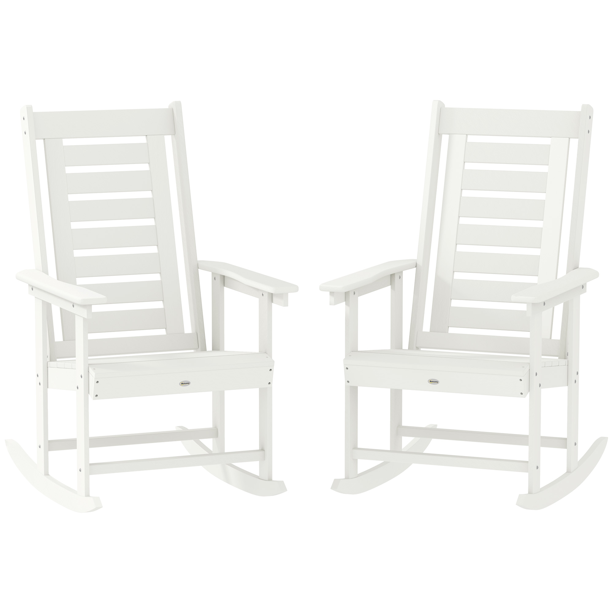 2 Pieces Outdoor Rocking Chairs, HDPE Patio Rockers with 28