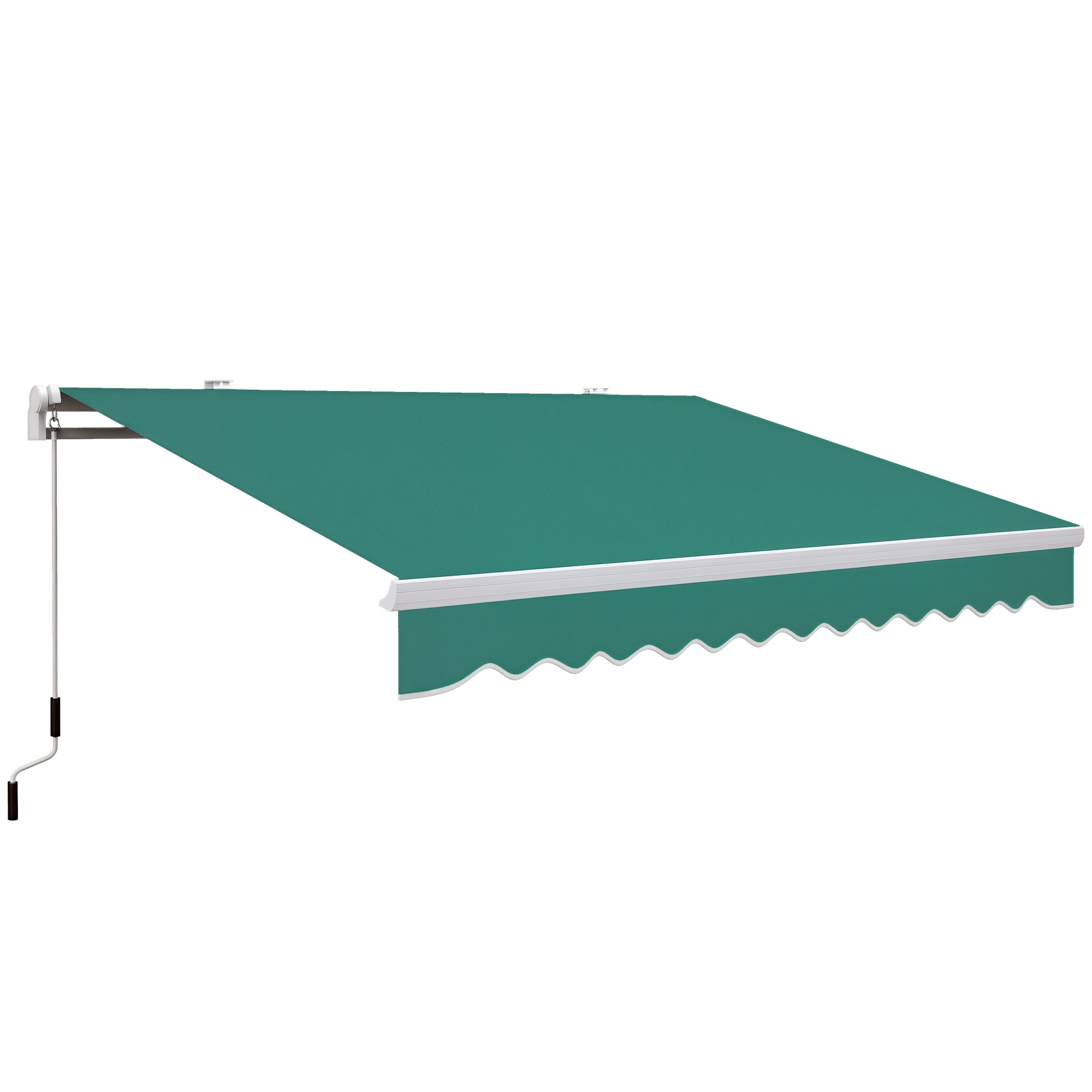 13' x 8' Manual Retractable Awning Sun Shade Shelter with UV Protection and Easy Crank for Patio Deck Yard, Green (Drop Shipping Only, Not for Amazon)