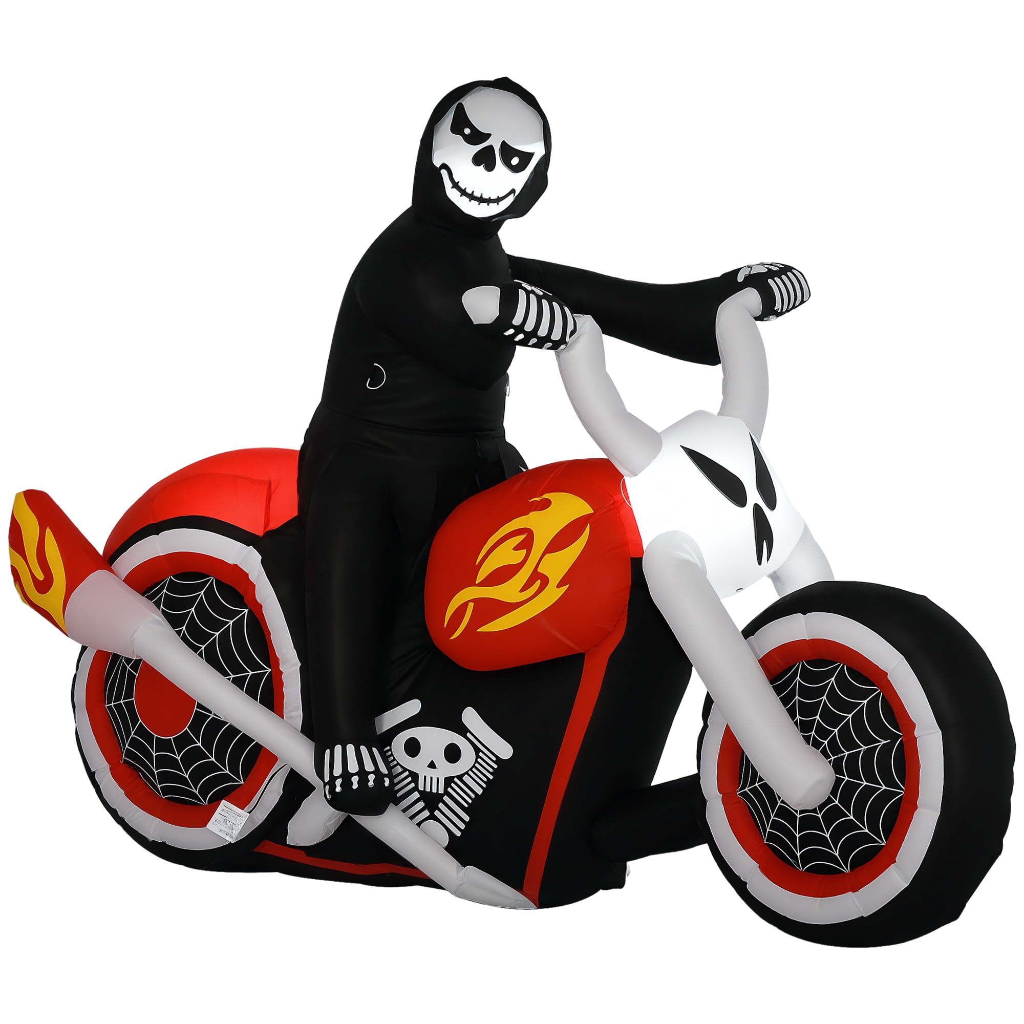 6' W Halloween Inflatables Outdoor Decorations Grim Ghost Biker, Blow Up LED Yard Decor for Garden, Lawn, Party, Holiday, Waterproof (Drop Shipping Only, Not for Amazon)