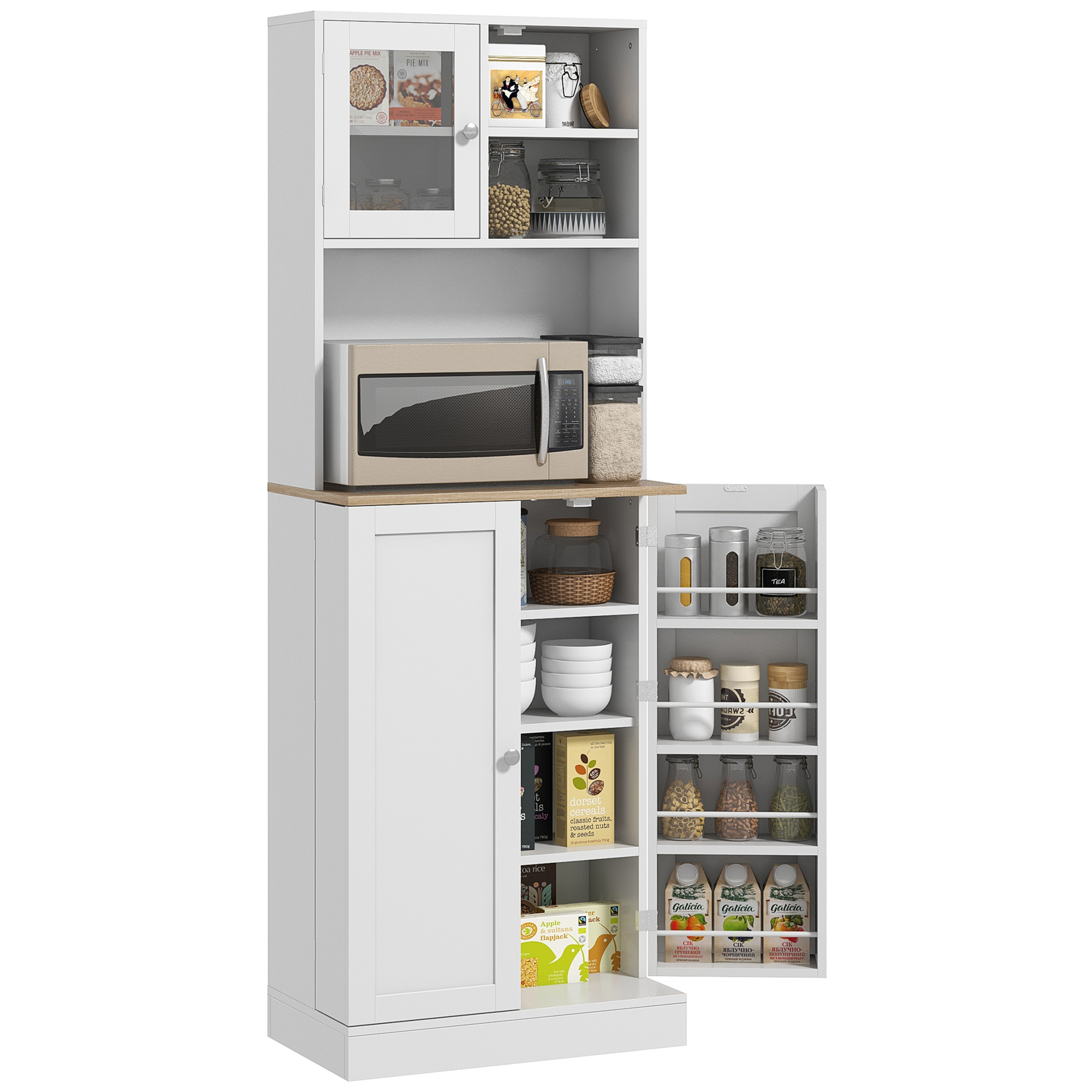 Two-Part Kitchen Storage Cabinet - White (Drop Shipping Only, Not for Amazon)