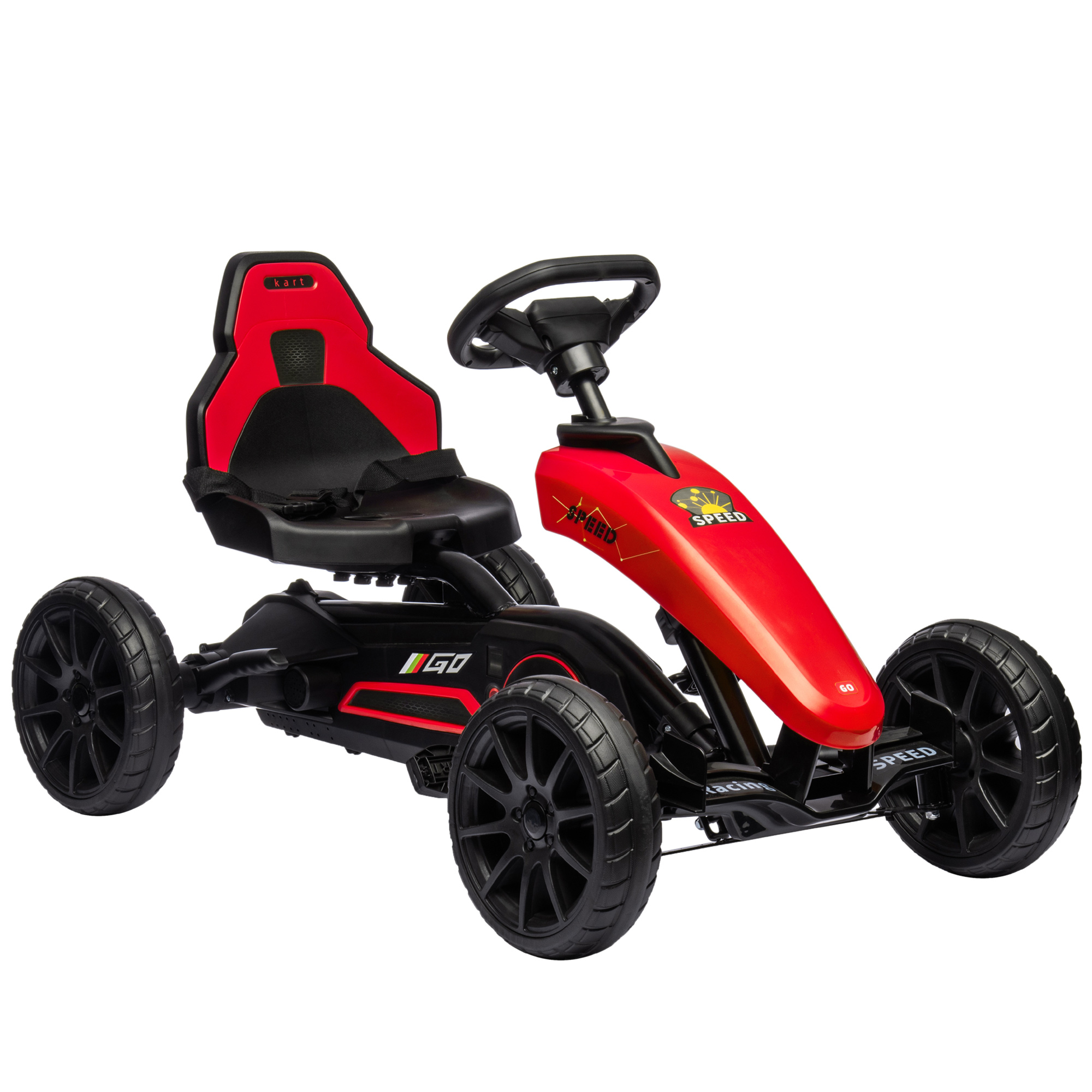 Kids Pedal Go Kart w/ Swing Axle, Shock-Absorbing Wheels, Blue (Drop Shipping Only, Not for Amazon)