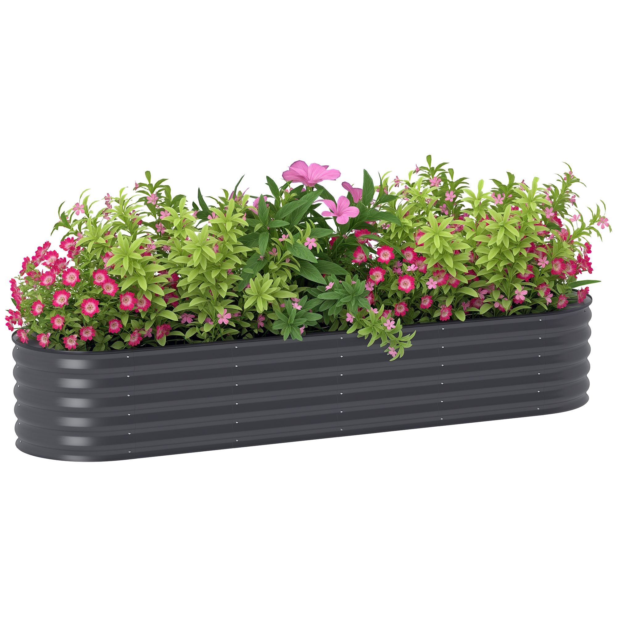 7.9' x 2' x 1.4' Galvanized Raised Garden Bed Kit, Metal Planter Box with Safety Edging, Brown (Drop Shipping Only, Not for Amazon)