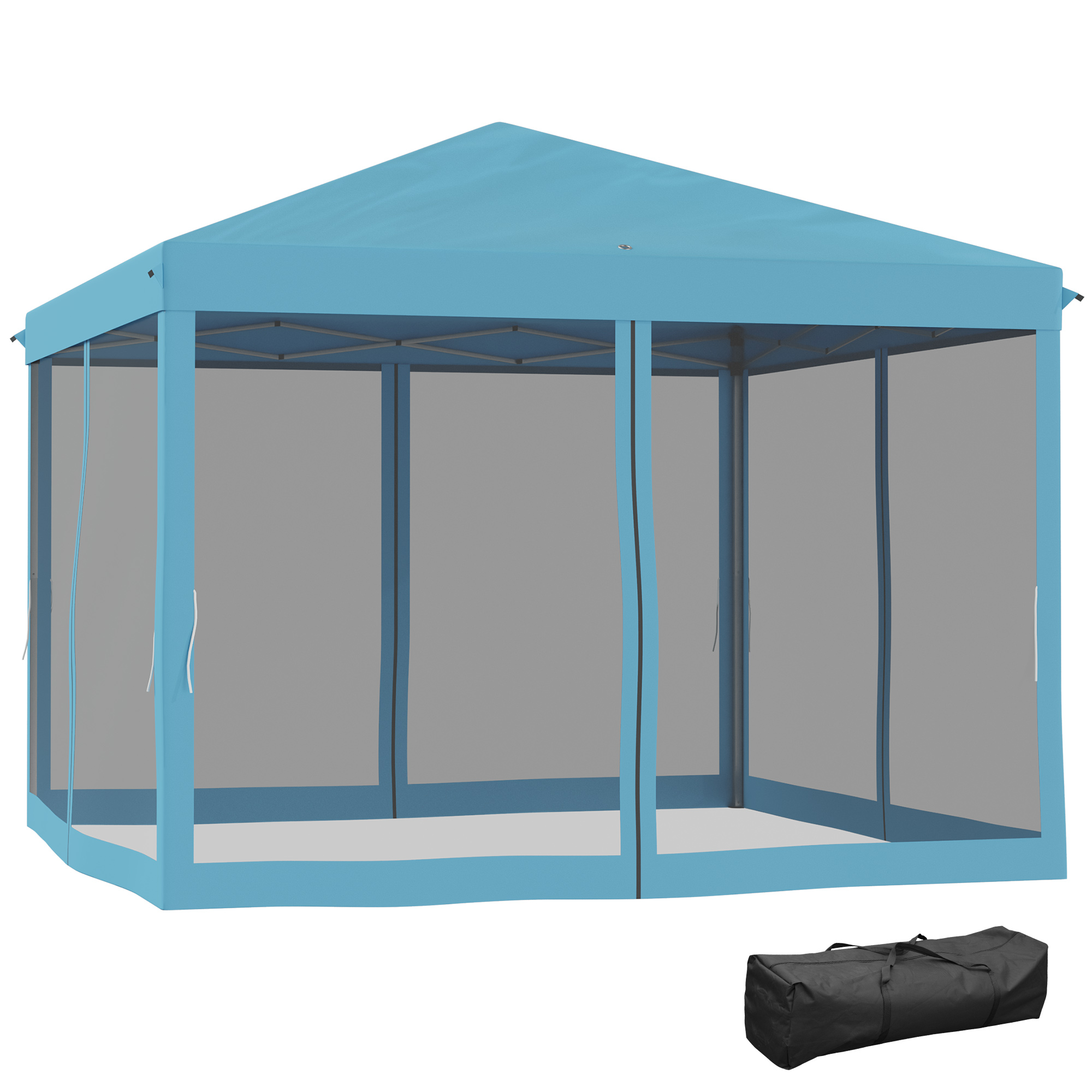 10 x 10 Pop Up Canopy Tent, Outdoor Patio Gazebo with Netting, Carry Bag Included (Drop Shipping Only, Not for Amazon)