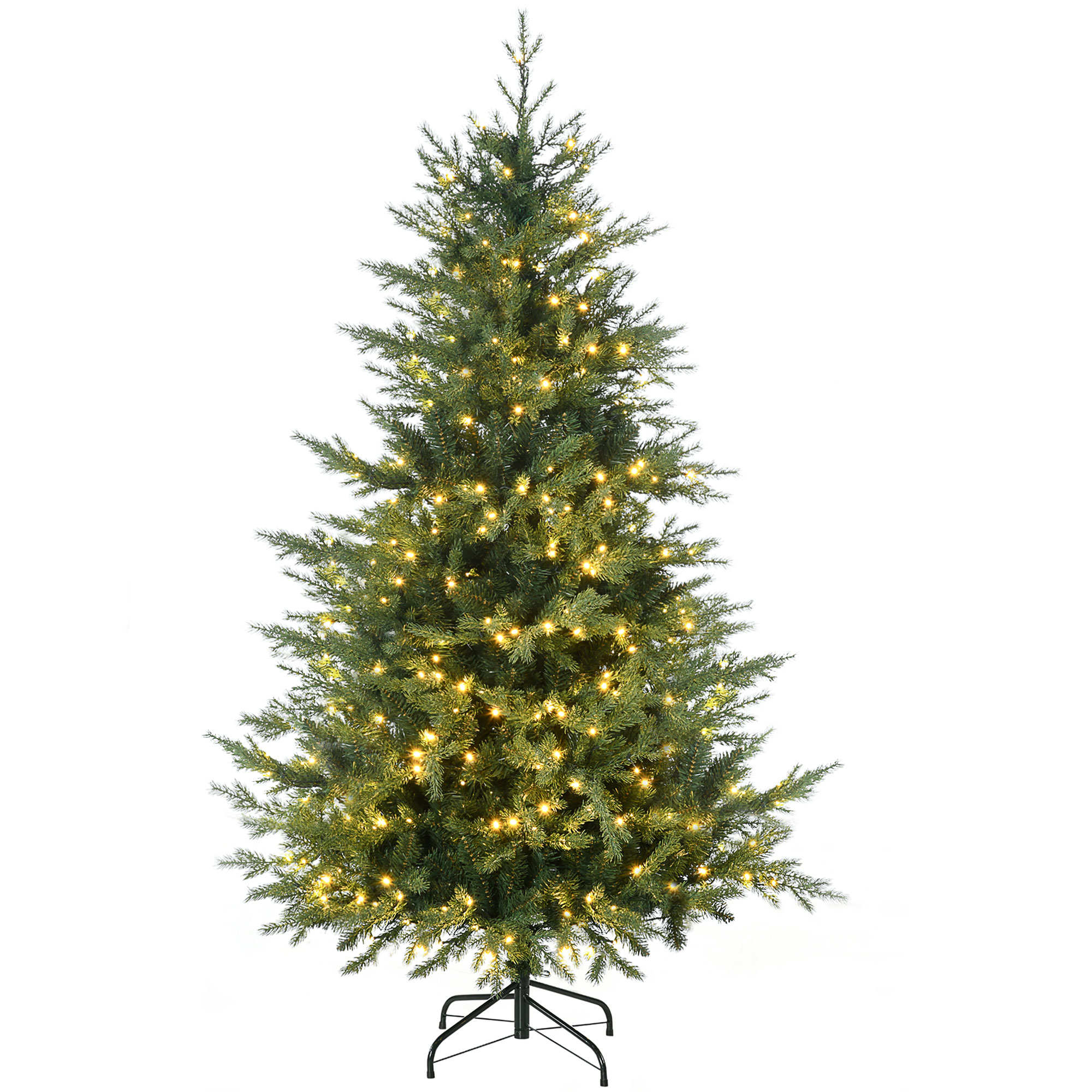6' Artificial Prelit Christmas Trees Holiday Decor with Warm White LED Lights, Auto Open, 8 Light Modes (Drop Shipping Only, Not for Amazon)
