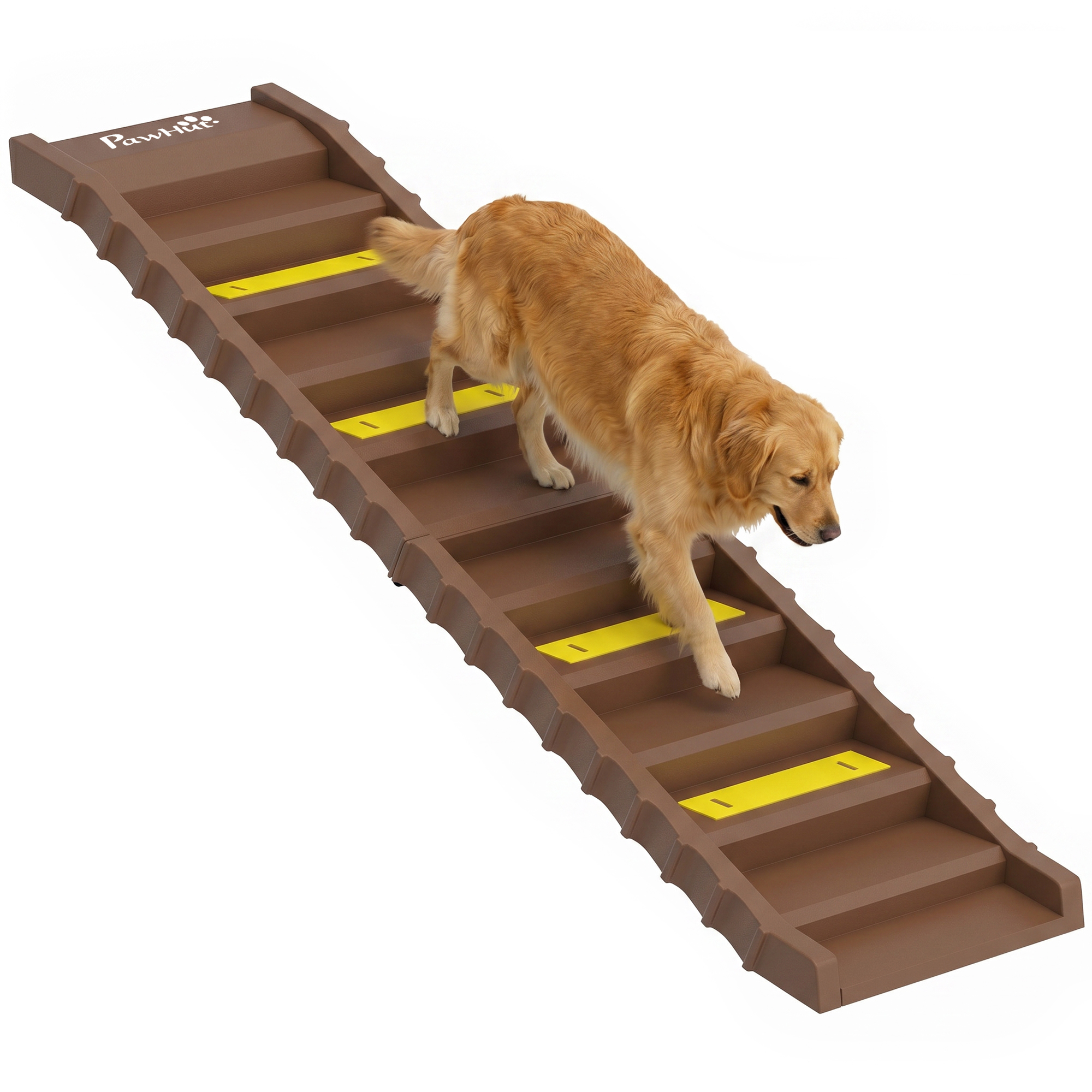 Dog Car Ramp with Anti-Slip Steps, 10-Steps Pet Stairs for Pets to Access Cars and High Beds, Grey (Drop Shipping Only, Not for Amazon)