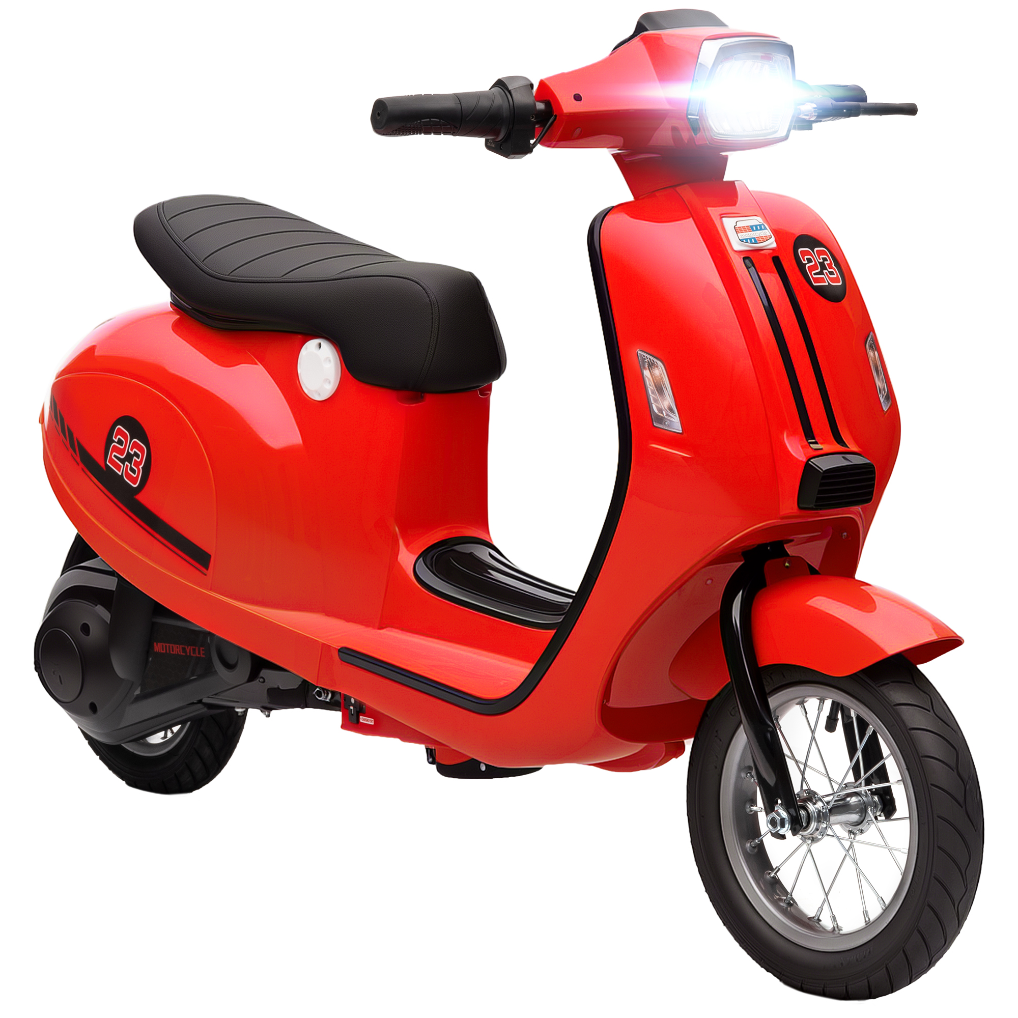 24V Kids Motorcycle with 3-Speed, Electric Motorcycle with Rear Suspension and LED Lights for 8-12 Years Old, Red (Drop Shipping Only, Not for Amazon)