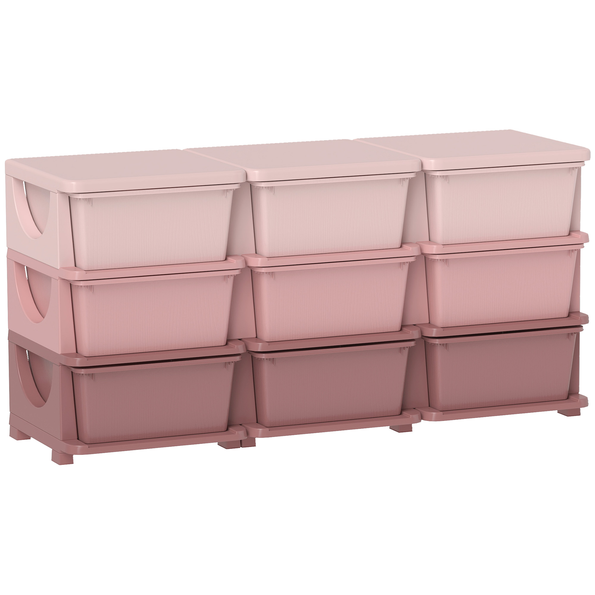 Kids Storage Unit, with Nine Drawers - Pink (Drop Shipping Only, Not for Amazon)