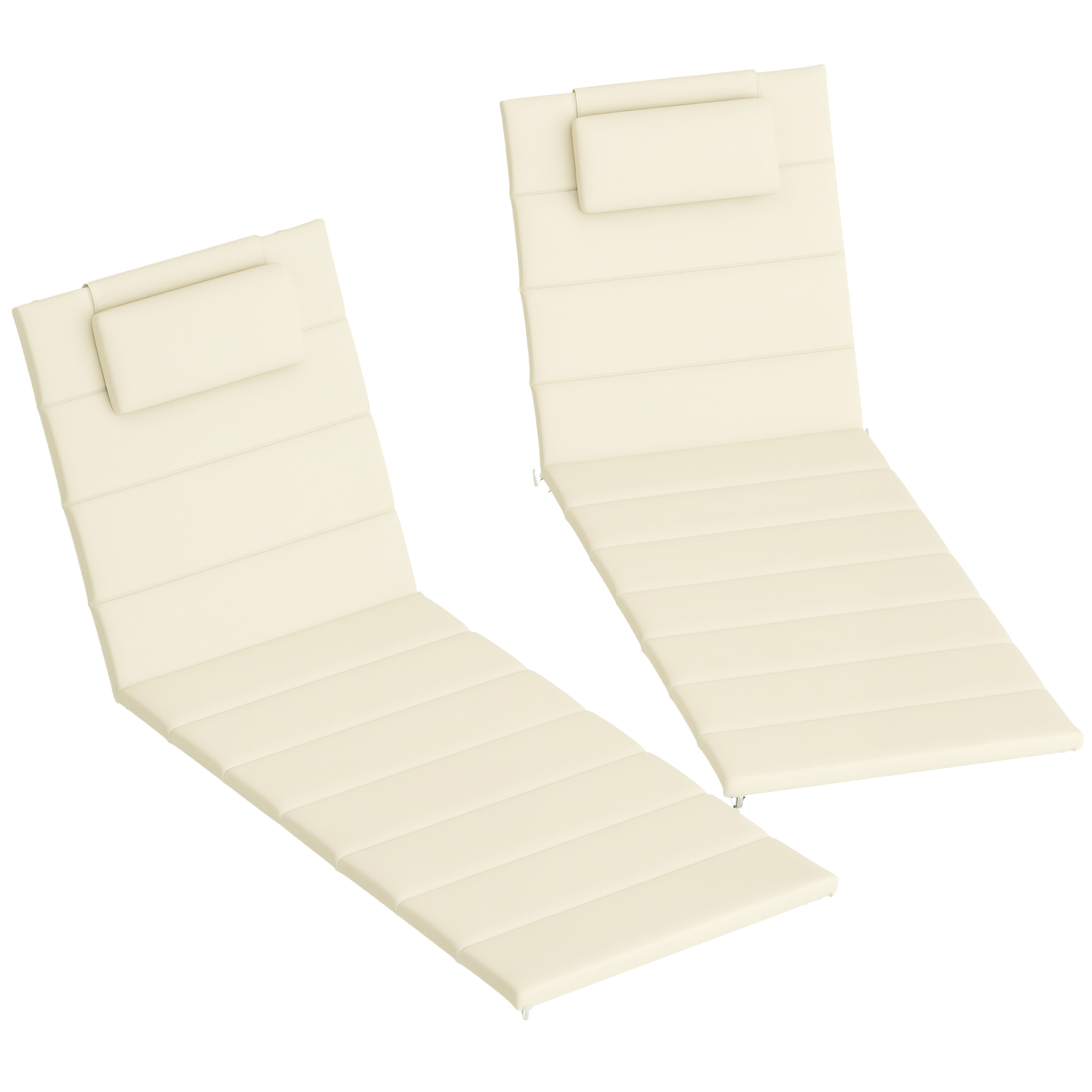 Foldable Chaise Lounge Cushion Set of 2, Outdoor Lounge Chair Cushion Set, UPF50+ 230gsm Olefin, 80
