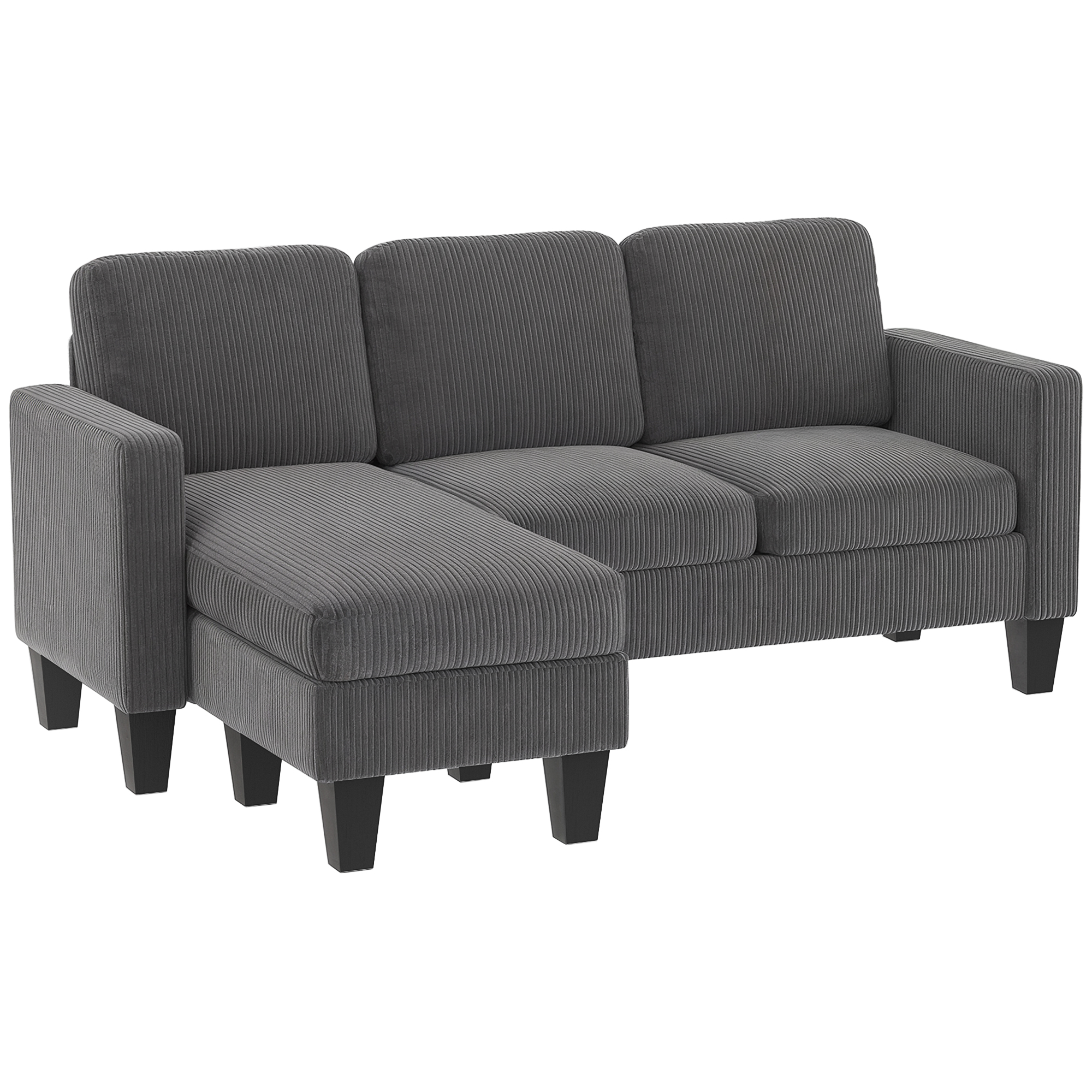 Sectional Sofa, L Shaped Couch, with Reversible Chaise or Ottoman, Cream White (Drop Shipping Only, Not for Amazon)