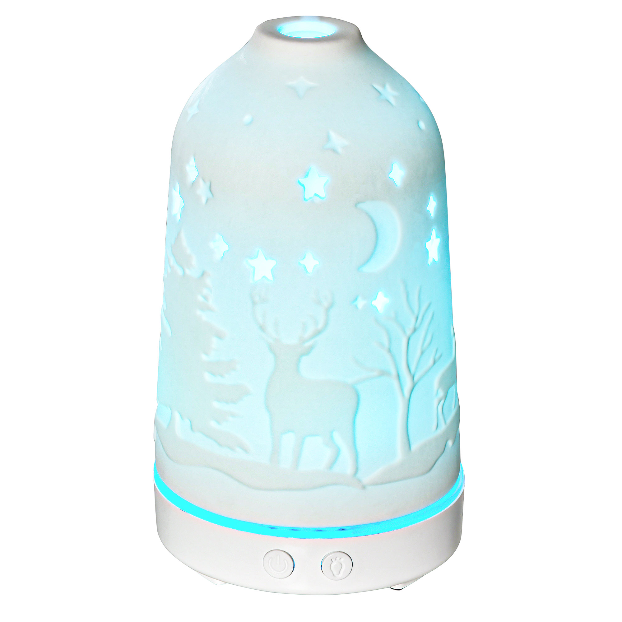 100ml Ultrasonic Aromatherapy Diffuser, Essential Oils Humidifier with Ceramic Cover, 7 Colors LED Lights, Timer, Waterless Auto-off for Home and Office, White (Drop Shipping Only, Not for Amazon)
