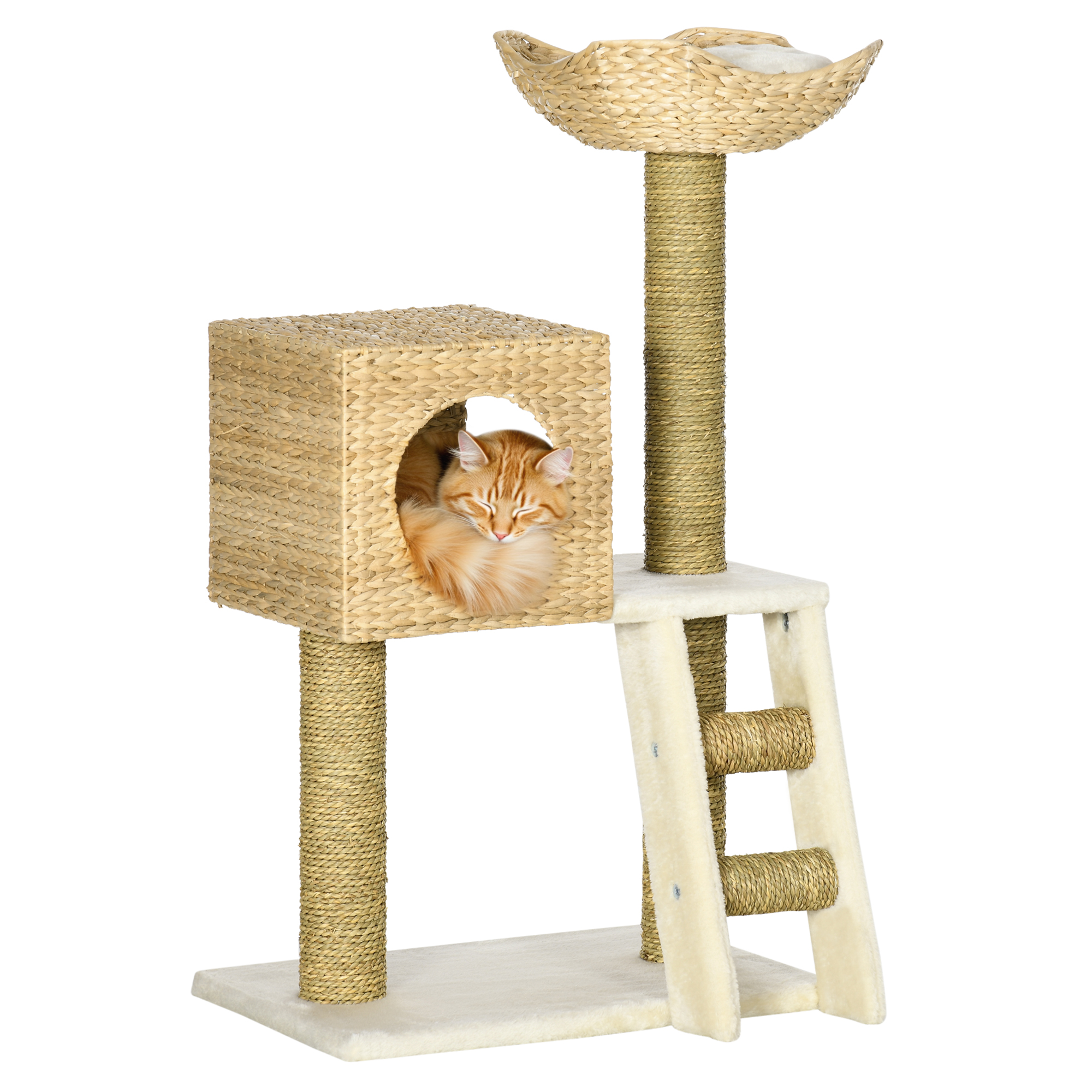 Cat Tree, with Scratching Posts, Bed, Cat House - Natural Finish (Drop Shipping Only, Not for Amazon)