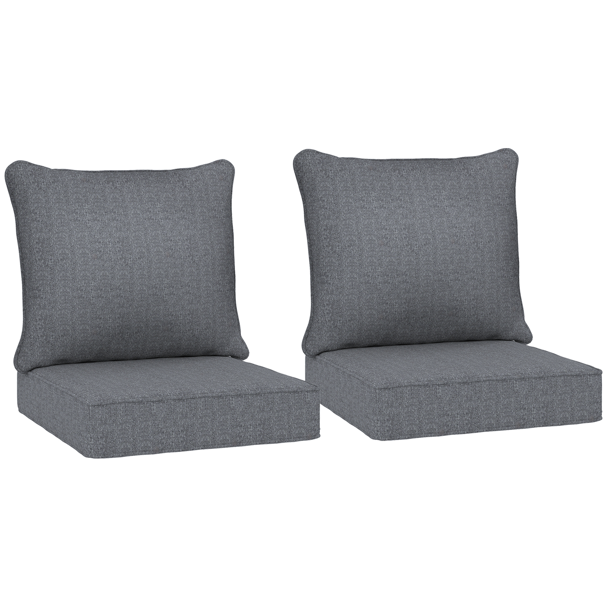 Patio Chair Cushions Set of 2 with Seat & Backrest, Fade Resistant Seat Replacement Cushion Set, Beige (Drop Shipping Only, Not for Amazon)