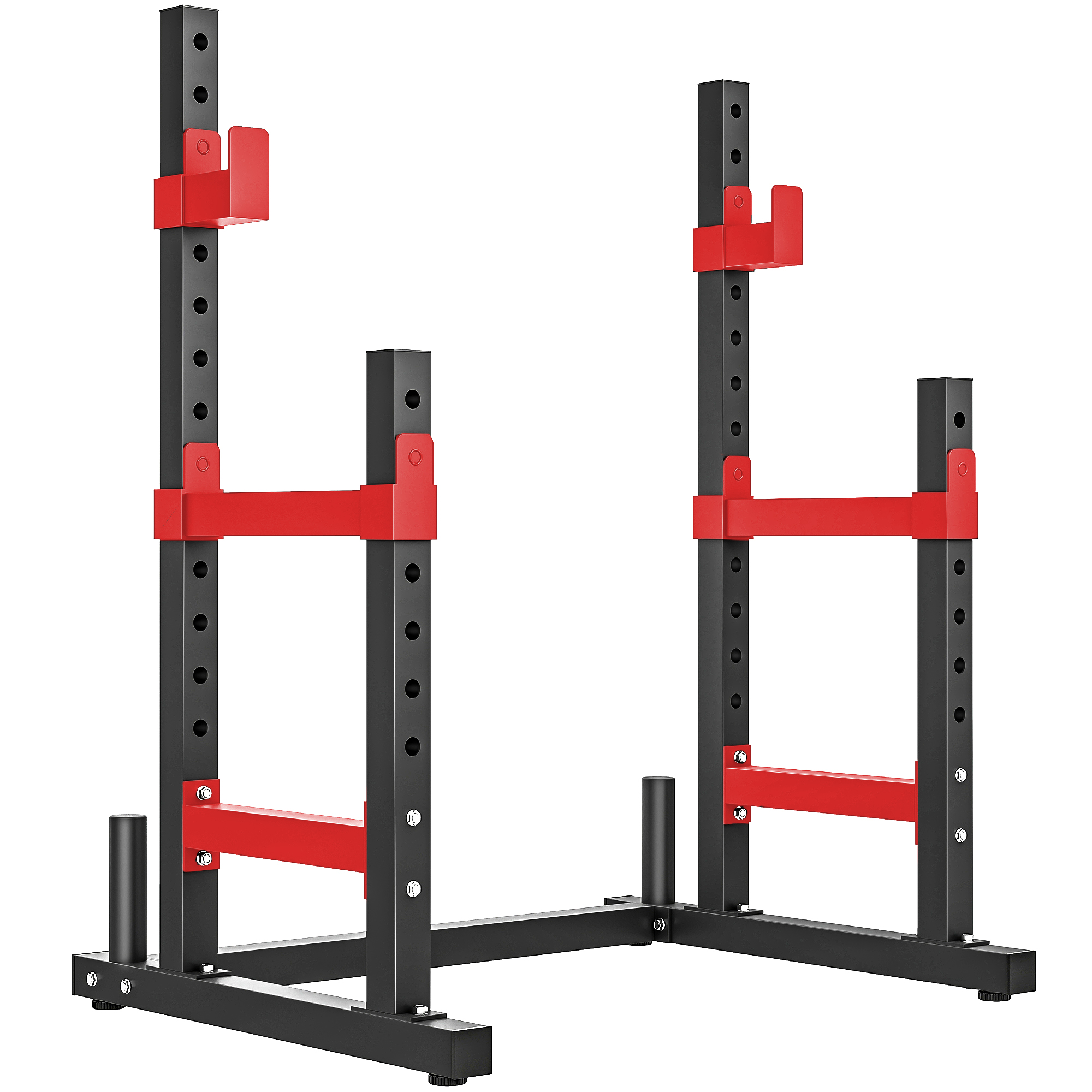 Adjustable Squat Rack, 660lbs Multi-Functional Bench Press Rack for Weight Lifting Home Gym Strength Training, Red (Drop Shipping Only, Not for Amazon)