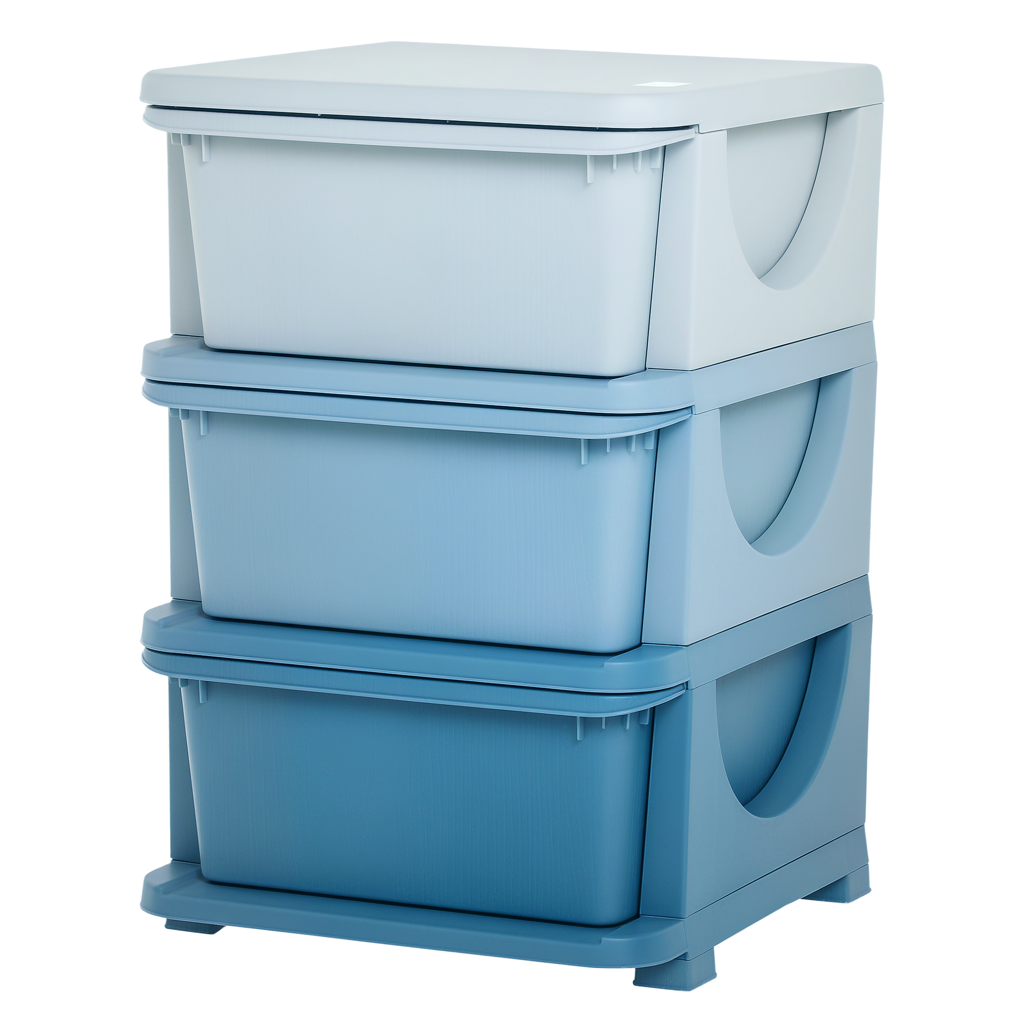 3 Tier Kids Storage Unit, Toy Organizers and Storage with 3 Drawer for Bedroom Nursery Living Room for Boys Girls, Blue (Drop Shipping Only, Not for Amazon)