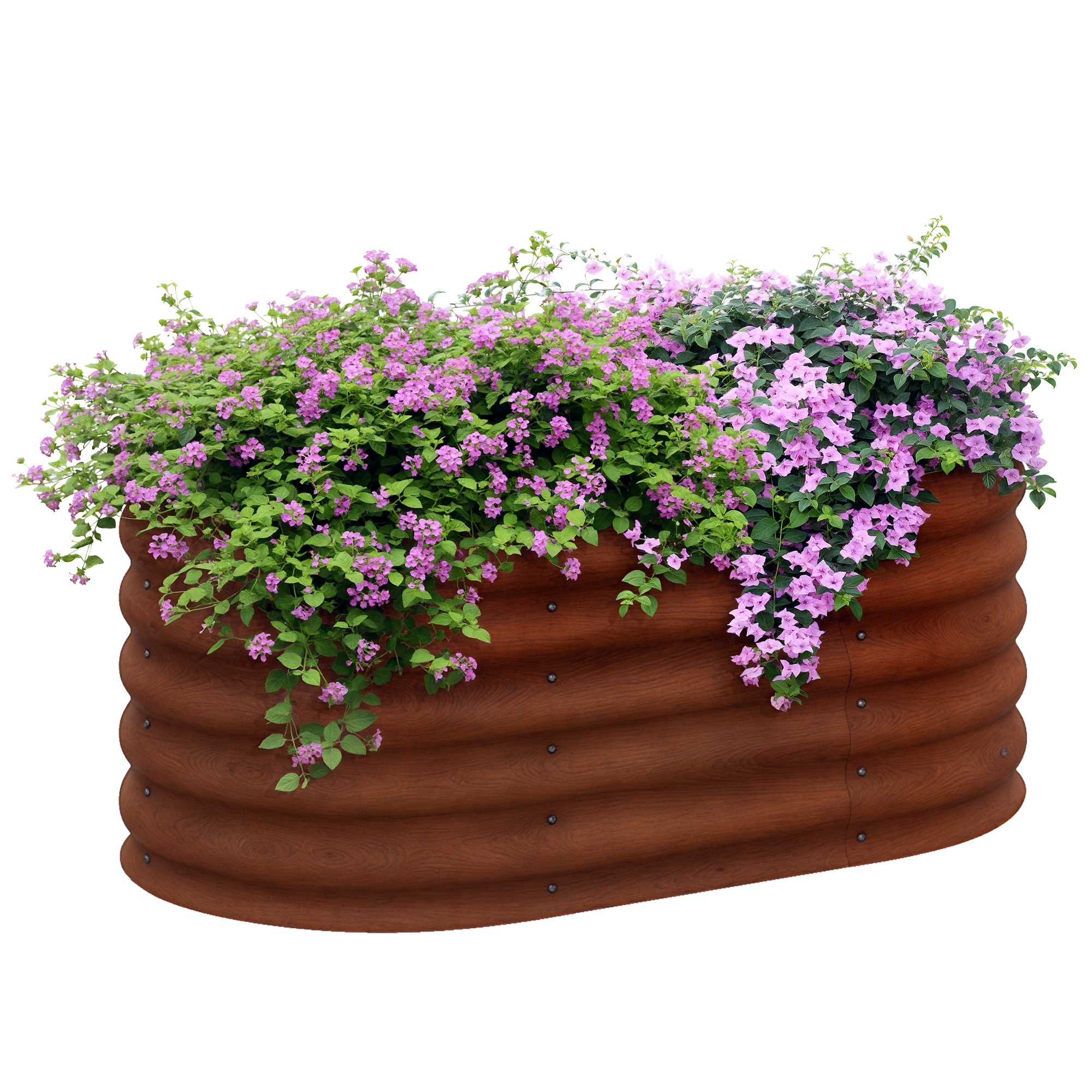 3.4' x 2' x 1.4' Galvanized Raised Garden Bed Kit, Metal Planter Box with Safety Edging, Brown (Drop Shipping Only, Not for Amazon)