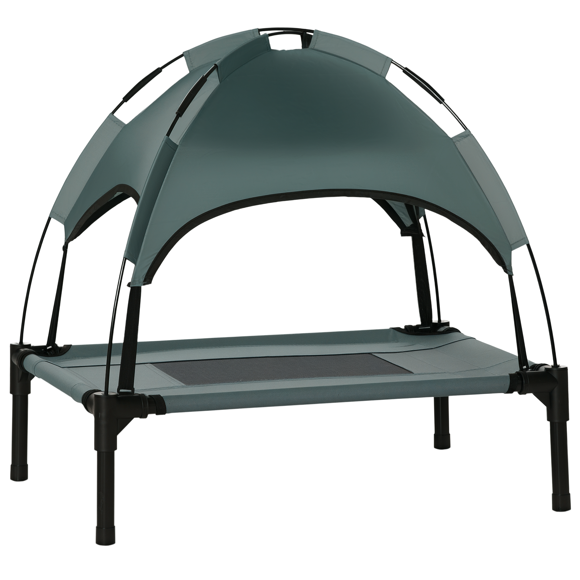 Elevated Dog Bed with Removable Canopy, Outdoor Dog Cot with UV Protection Canopy Shade, 24 inch Pet Bed for Camping, Gray (Drop Shipping Only, Not for Amazon)