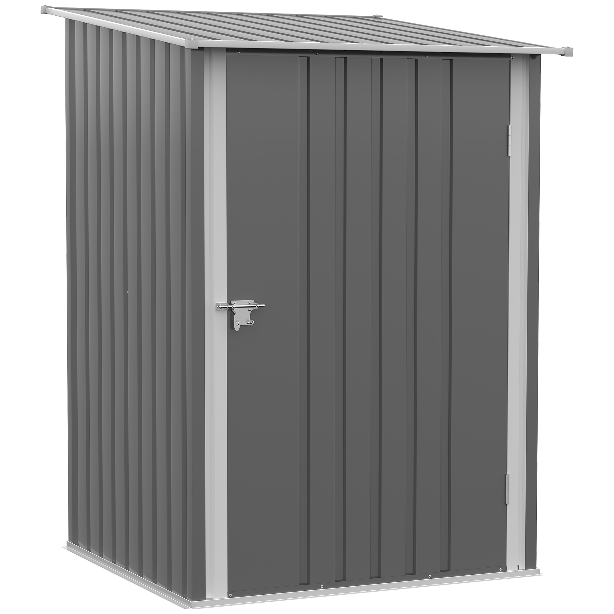 3.3 x 3.4ft Lean To Steel Garden Shed, with Locking Door - Grey (Drop Shipping Only, Not for Amazon)