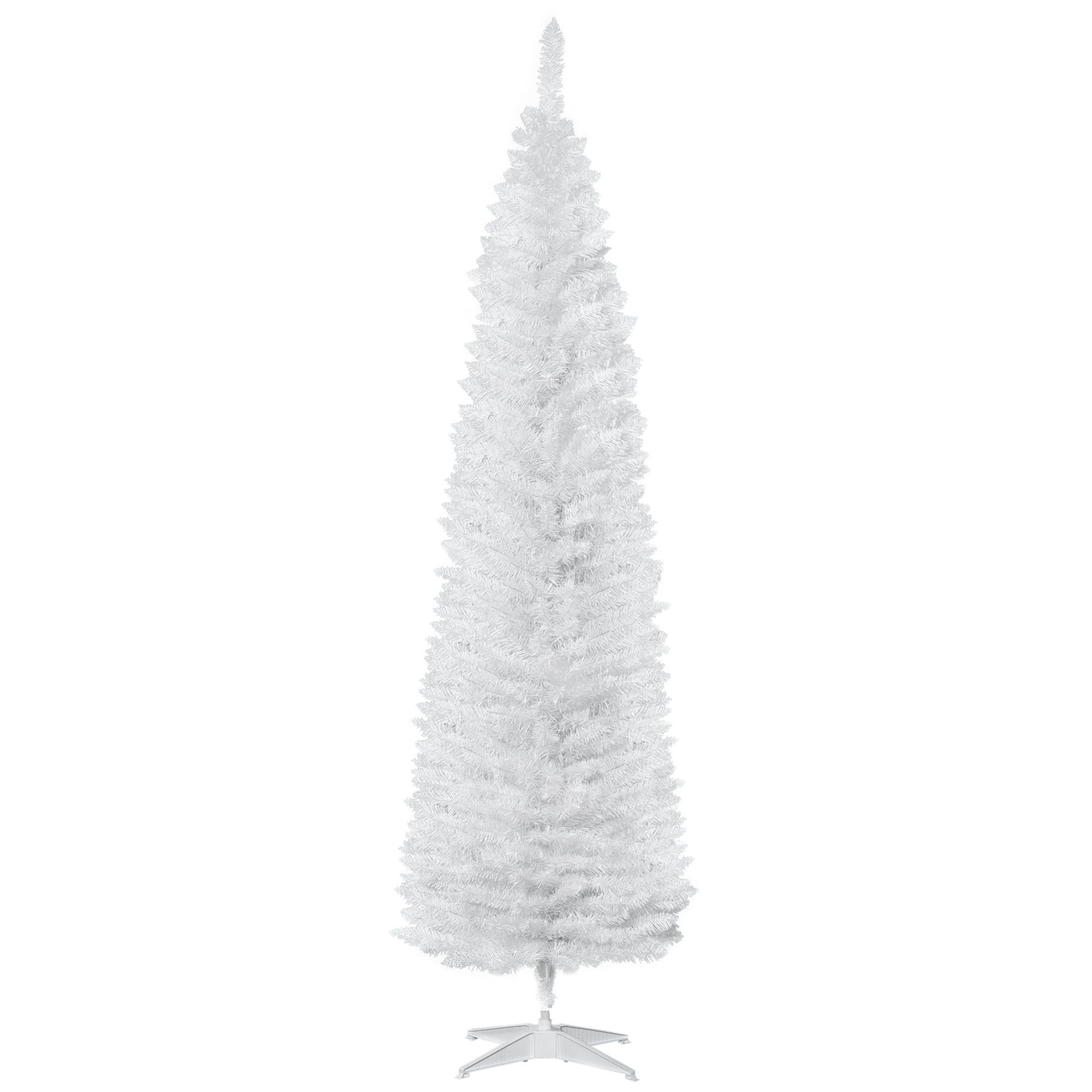 7ft Unlit Pencil Artificial Christmas Tree with Realistic Branches and 499 Tips, Plastic Base, Pink (Drop Shipping Only, Not for Amazon)