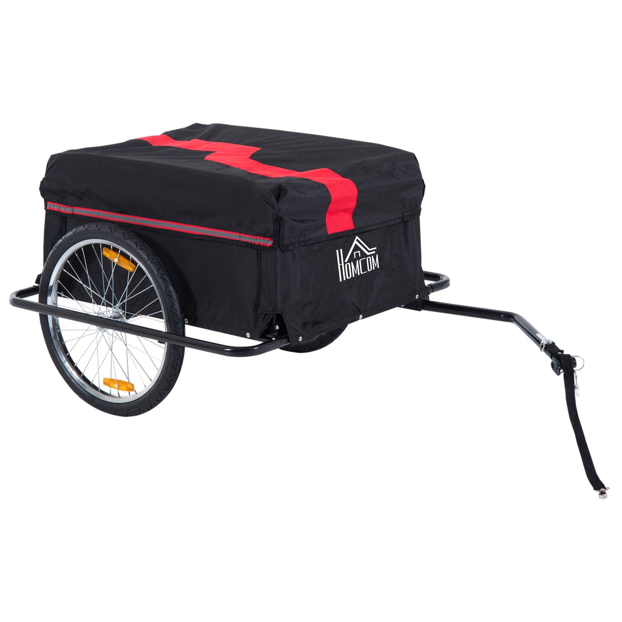 Bicycle Cargo Trailer, Two-Wheel Bike Luggage Wagon Trailer with Removable Cover, Red (Drop Shipping Only, Not for Amazon)
