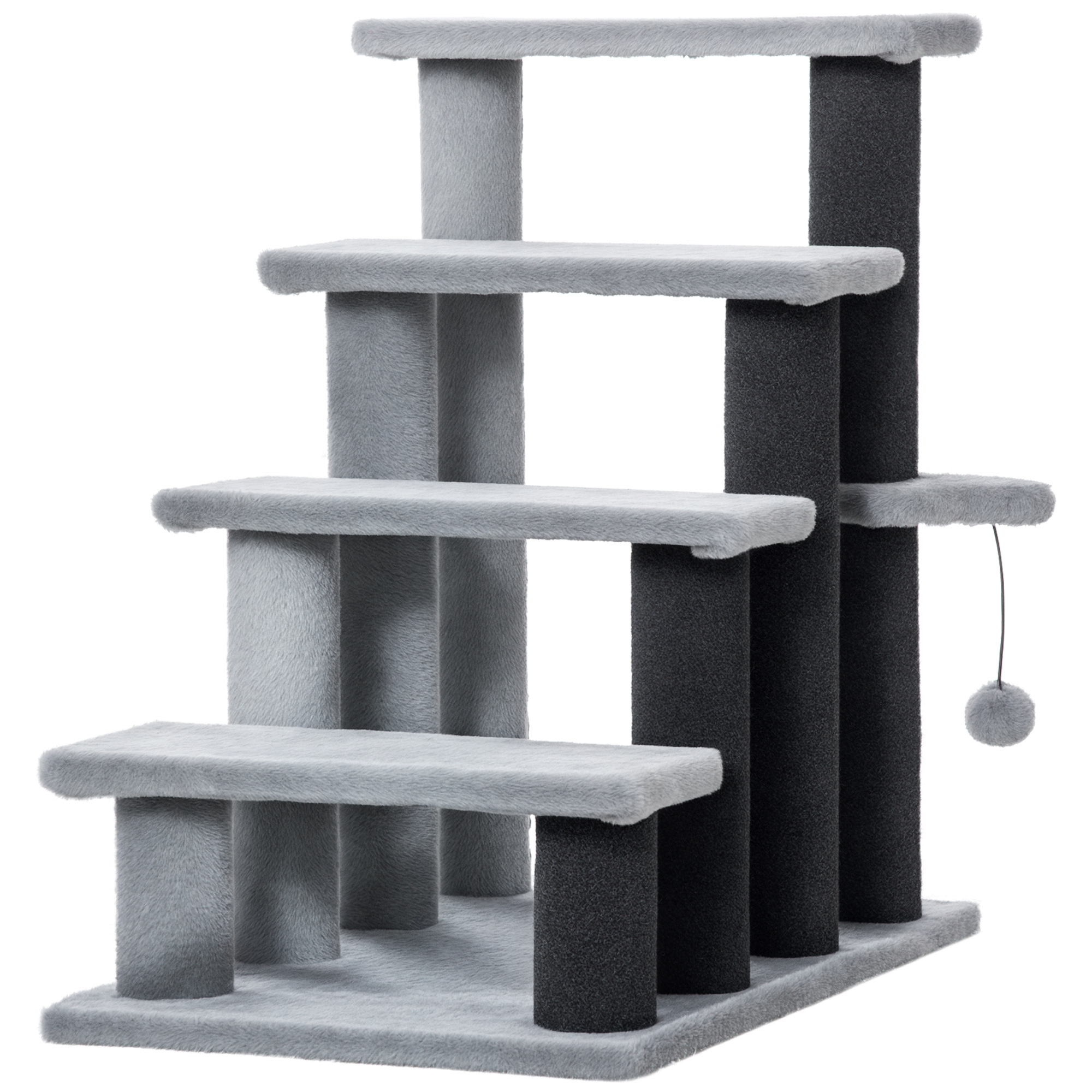 Cat Tree, Cat Tower Cat Stair Steps with Scratching Post, Hanging Play Ball for High Bed, Sofa, Indoor / Outdoor (Drop Shipping Only, Not for Amazon)