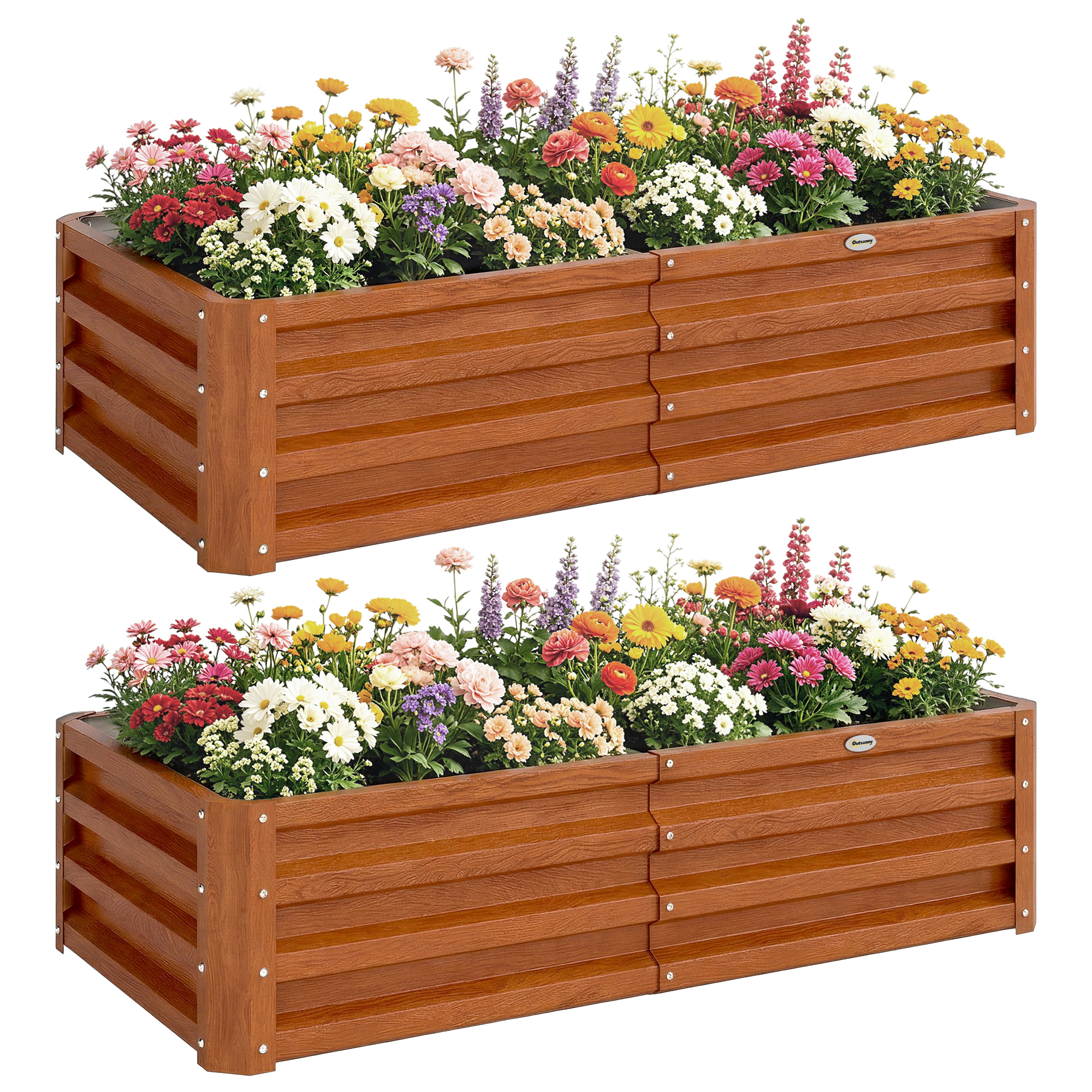 Galvanized Raised Garden Bed, 4' x 2' x 1' Metal Planter Box, for Growing Vegetables, Flowers, Herbs, Succulents, Brown (Drop Shipping Only, Not for Amazon)