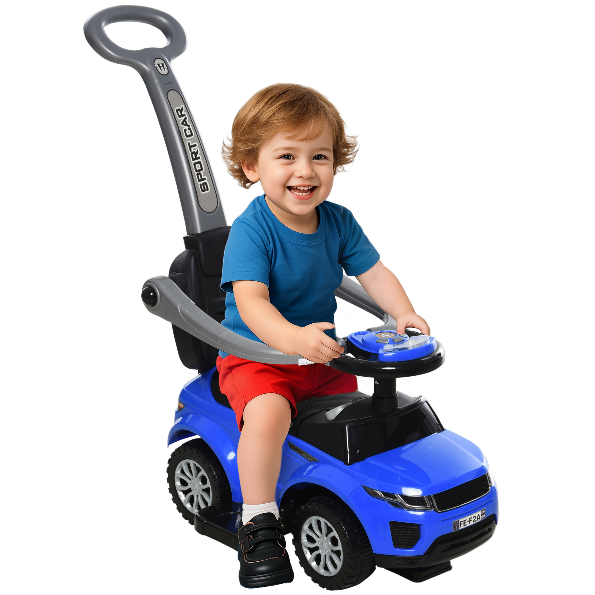 3 In 1 Push Cars for Toddlers Kid Ride on Push Car Stroller Sliding Car with Horn Music Light Function Secure Bar Ride on Toy for Boy Girl 18-36 Months, Pink (Drop Shipping Only, Not for Amazon)