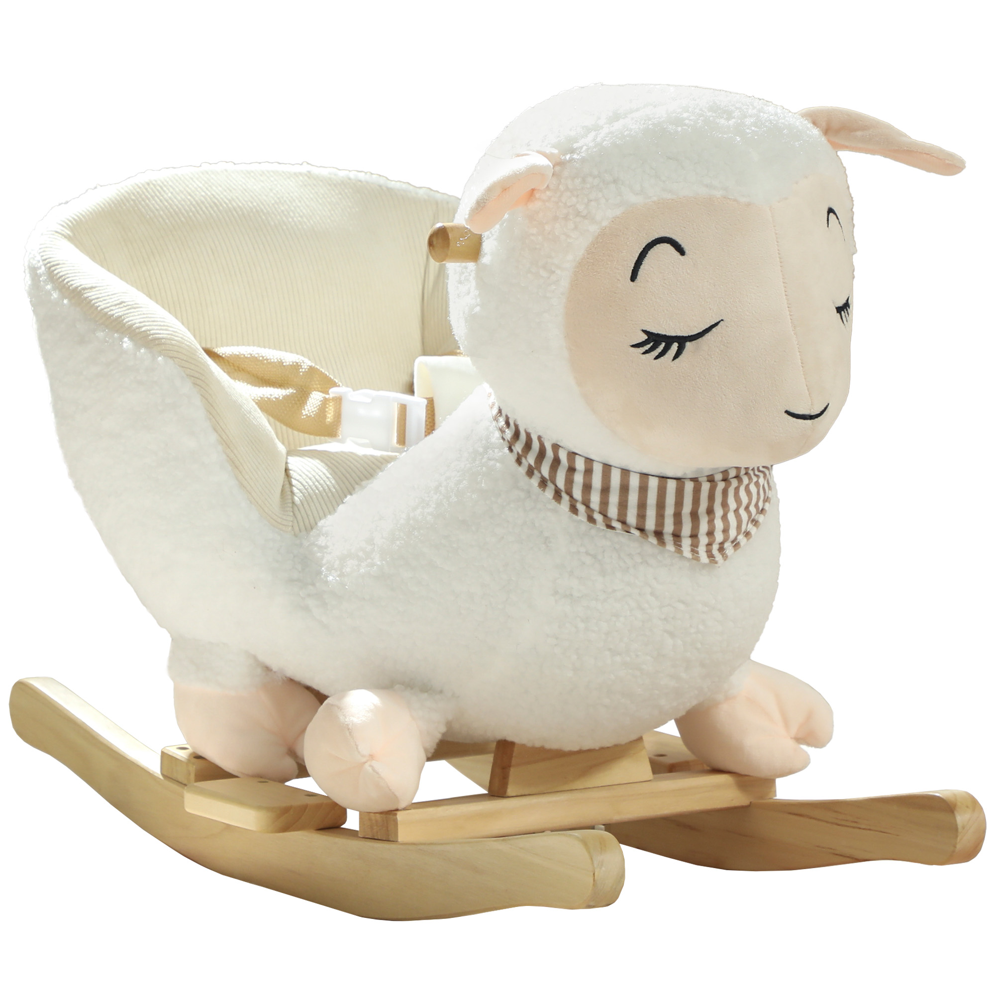 Baby Rocking Horse, Sheep Rocking Horse with Lullaby Song for Toddlers 18–36 Months, White (Drop Shipping Only, Not for Amazon)