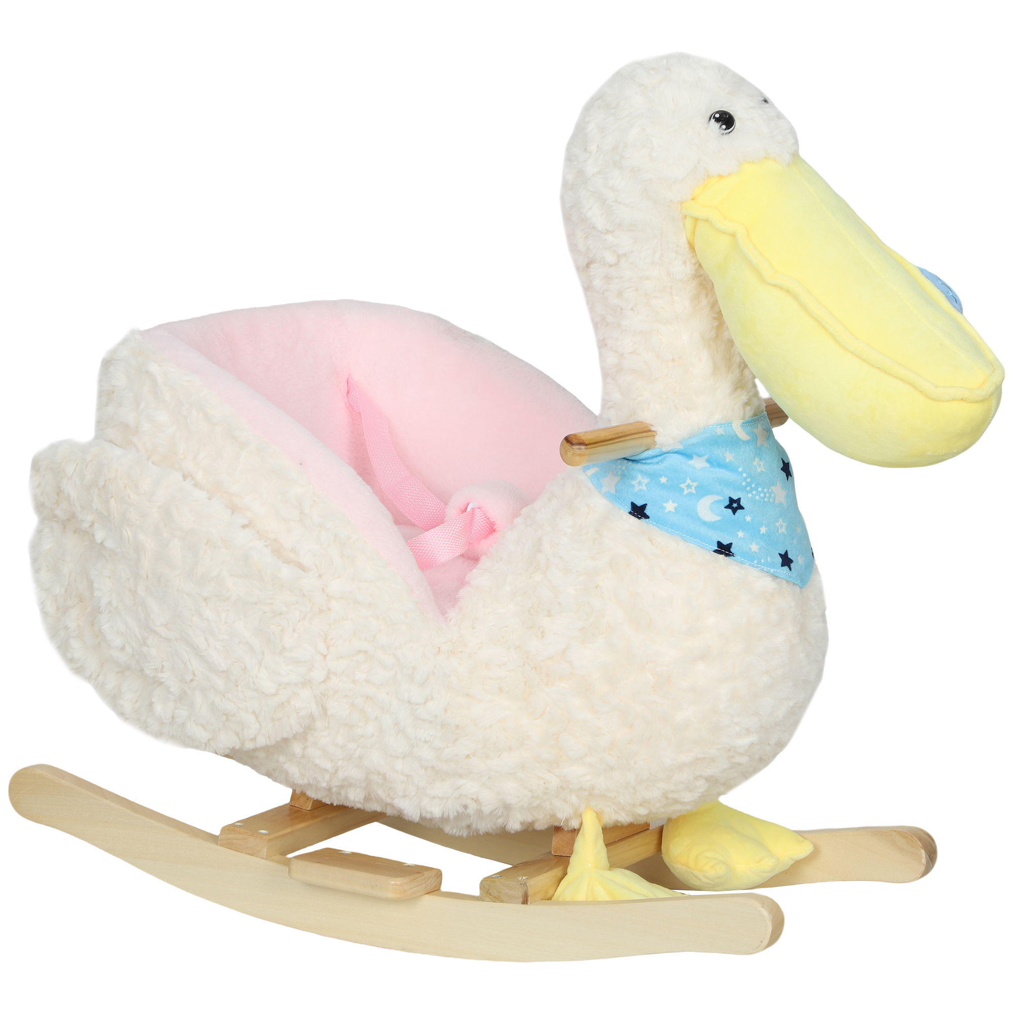 Baby Rocking Horse, Kids Ride on Pelican Rocking Horse for Toddlers 18–36 Months with Realistic Duck Sound, White (Drop Shipping Only, Not for Amazon)