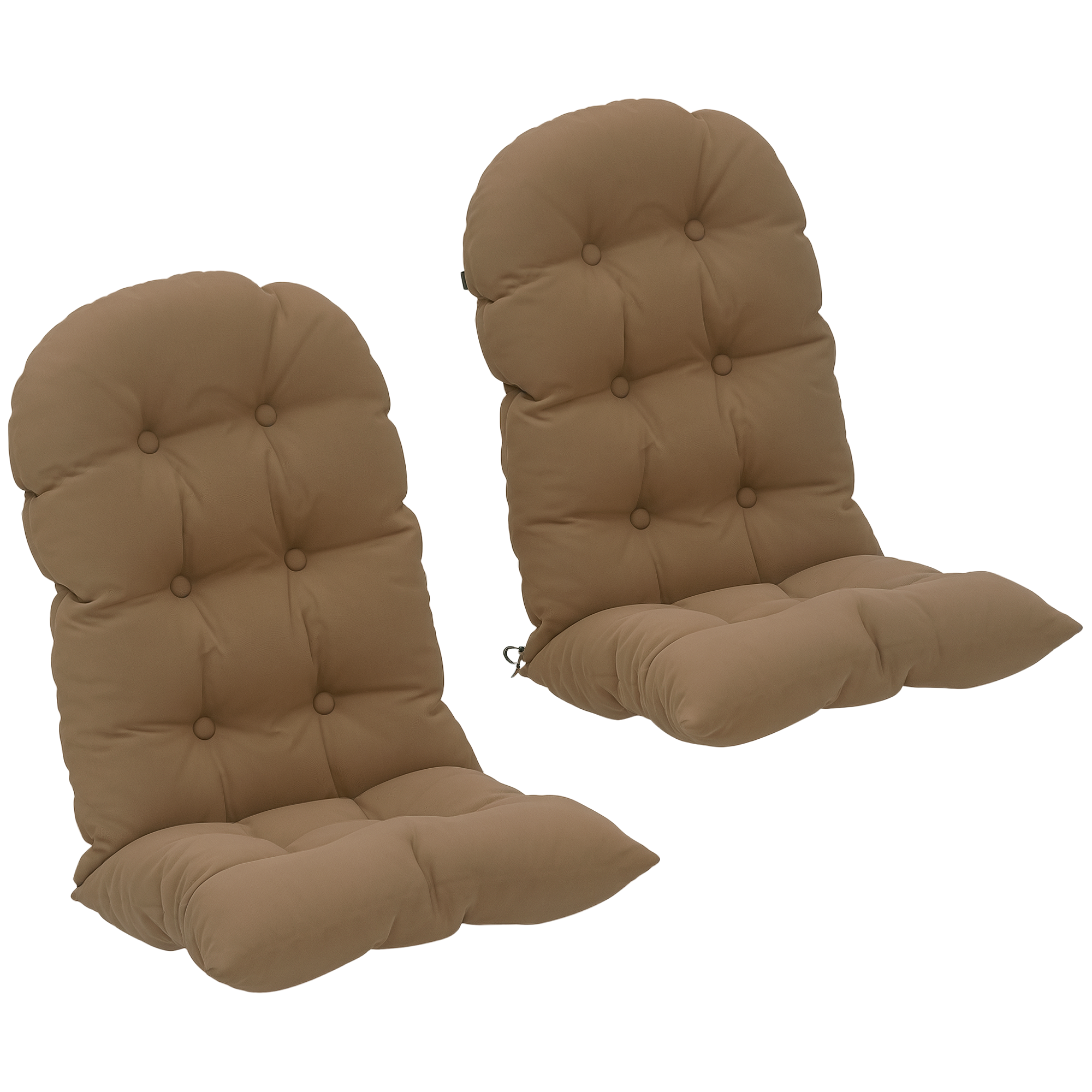 Adirondack Chair Cushions Set of 2, Tufted High Back Patio Non-Slip Cushions for Adirondack Chairs, Khaki (Drop Shipping Only, Not for Amazon)