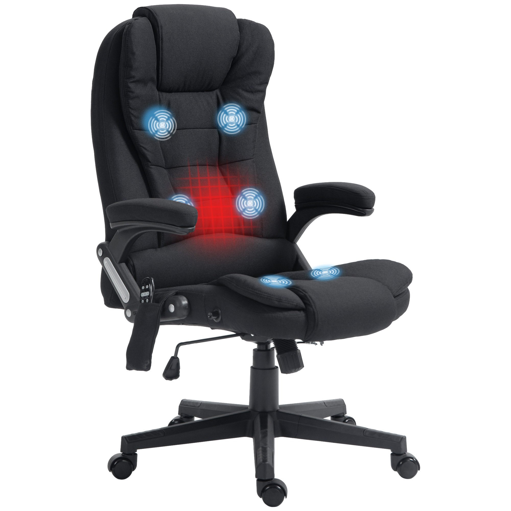 6 Point Vibrating Massage Office Chair with Heat, Linen High Back Massage Desk Chair with Reclining Backrest, Light Gray (Drop Shipping Only, Not for Amazon)