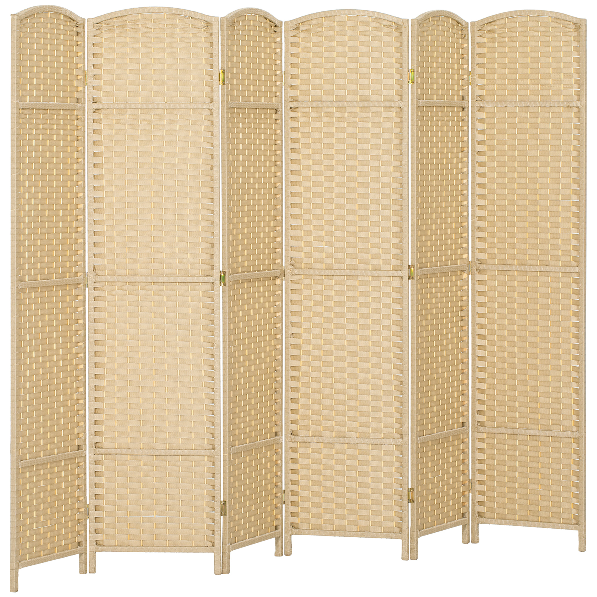 Folding Room Divider Screen 6 Panel 5.6' Tall Privacy Screen Freestanding Room Partition for Home Office, Beige (Drop Shipping Only, Not for Amazon)
