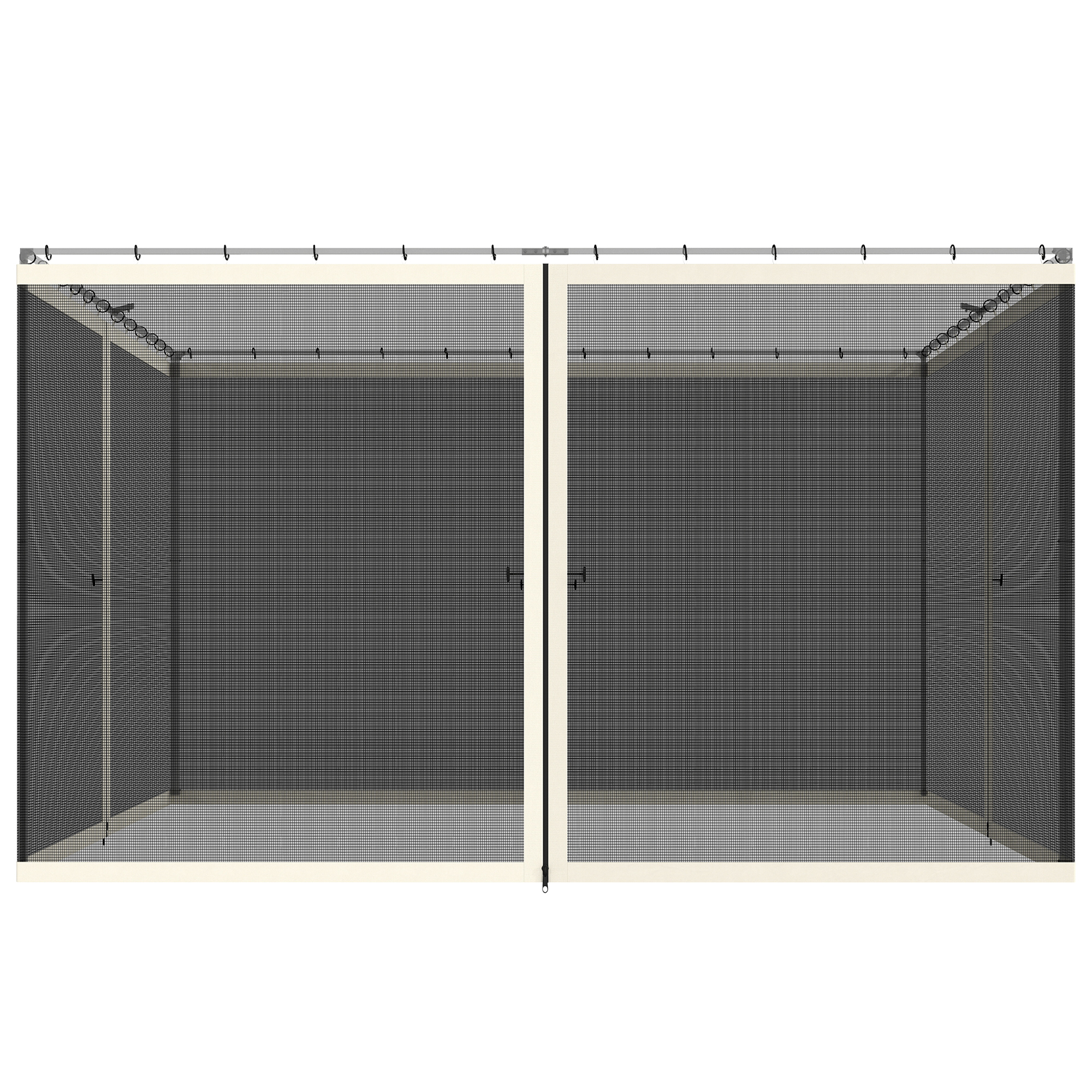 Replacement Mesh Sidewall Netting for 10' x 12' Gazebos and Canopy Tents with Zippers, (Sidewall Only) Cream (Drop Shipping Only, Not for Amazon)