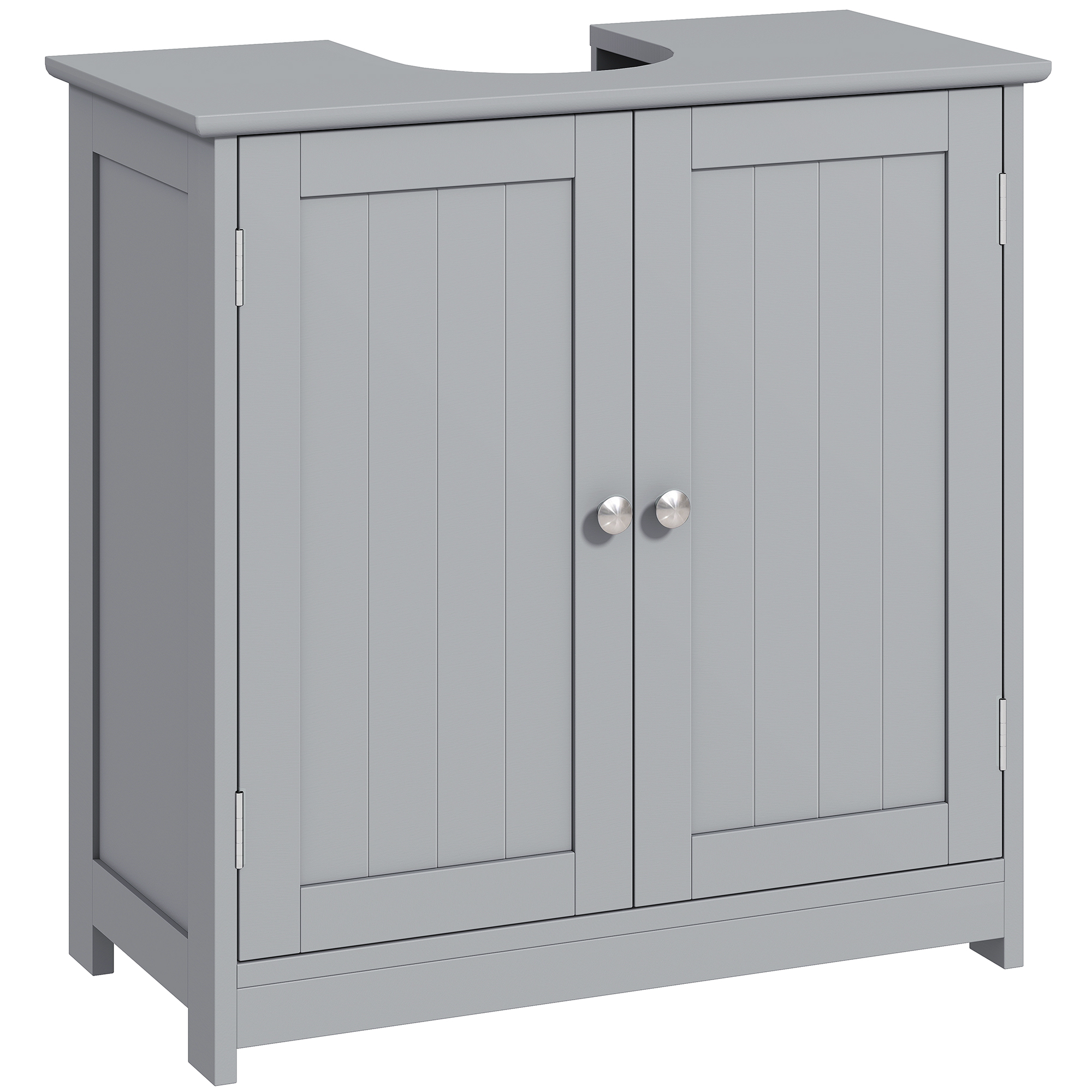 Pedestal Sink Storage Cabinet, Bathroom Sink Cabinet with U-Shape Cut-Out and Adjustable Shelf, Gray (Drop Shipping Only, Not for Amazon)