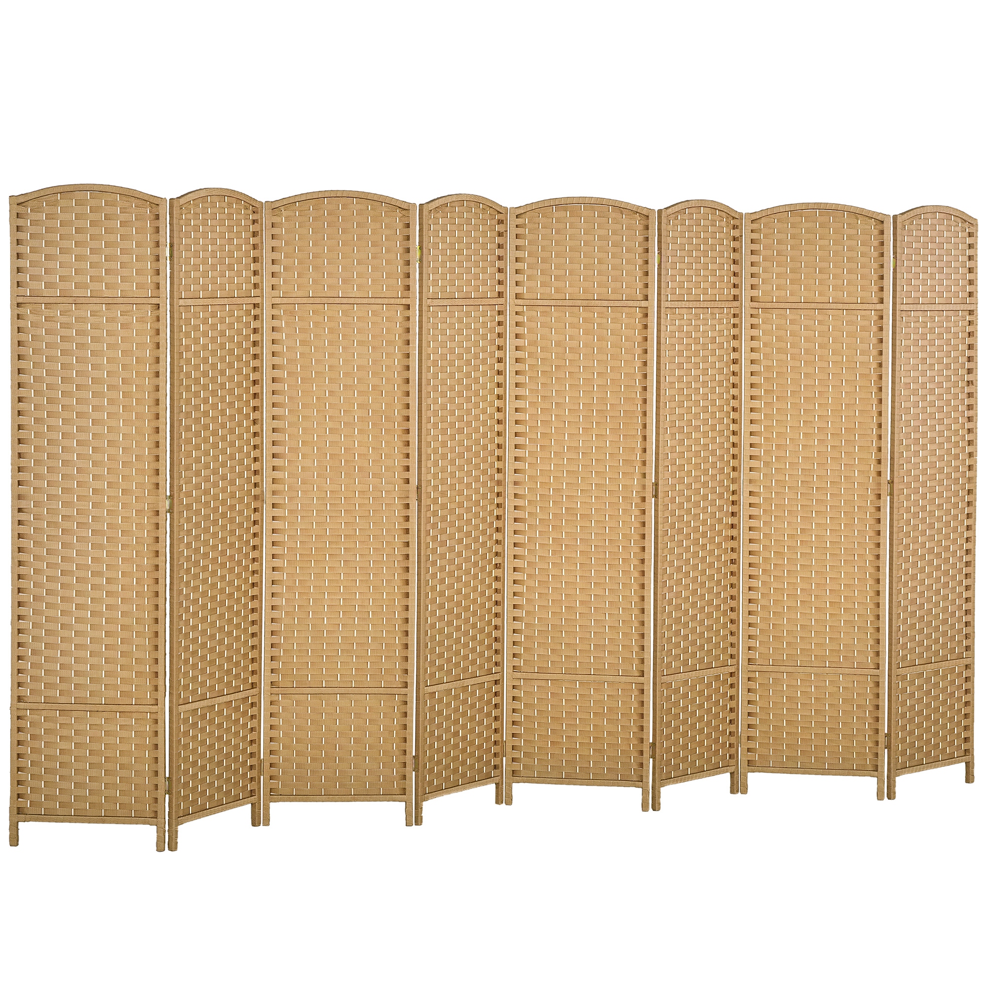 Folding Room Divider Screen 8 Panel 5.6 ' Tall Privacy Screen Freestanding Room Partition for Home Office, Nature Wood (Drop Shipping Only, Not for Amazon)