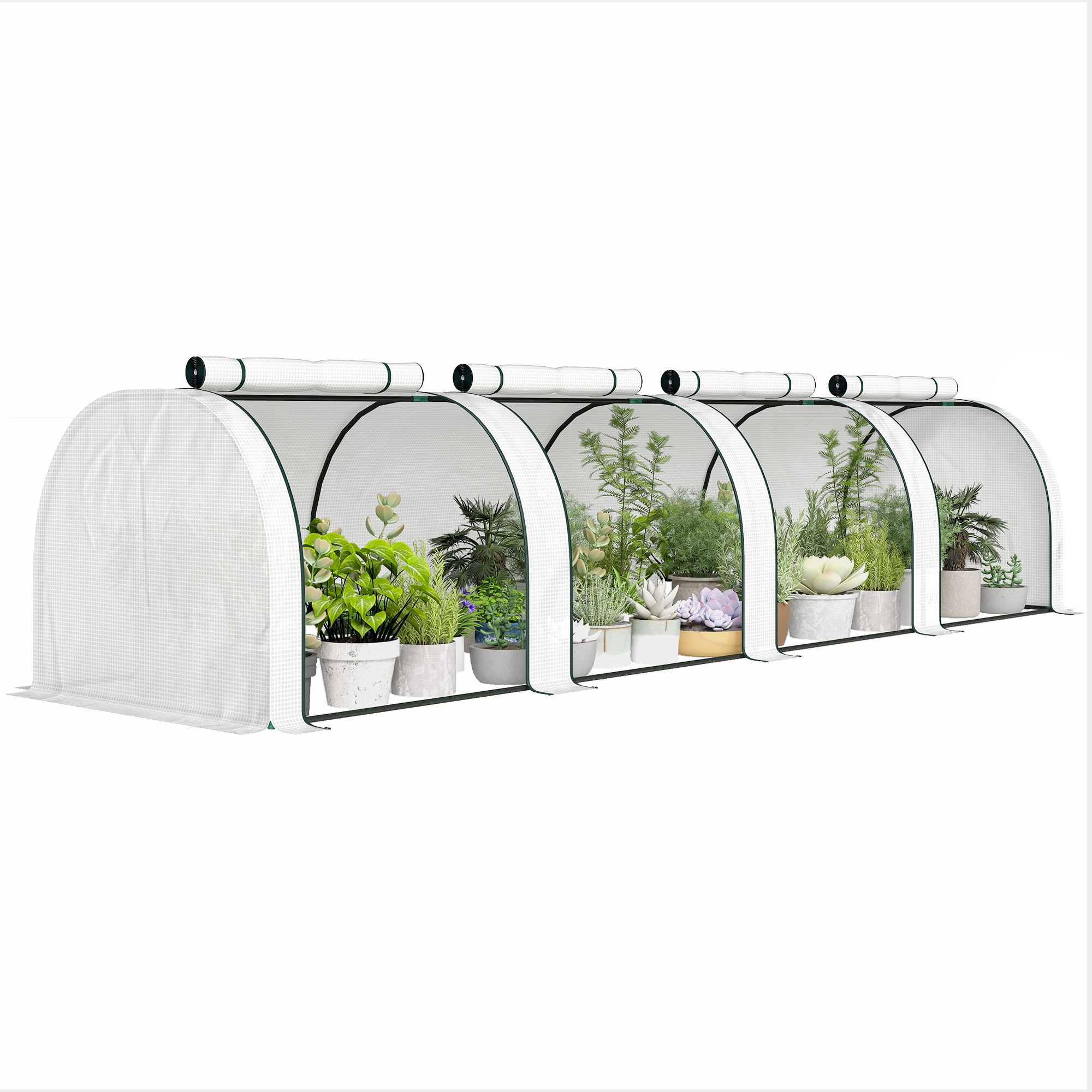 395 x 100 cm Low Tunnel Greenhouse - White (Drop Shipping Only, Not for Amazon)