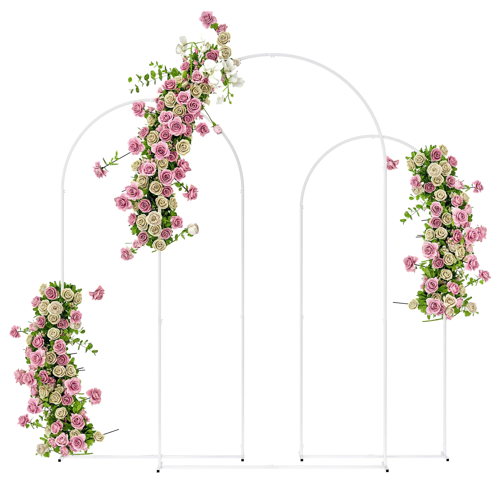 Wedding Arch Frame Set, Metal Balloon Arch Stand Set, Balloon Arch Stand Set for Birthday Party, 2.2, 2, 1.8 m White (Drop Shipping Only, Not for Amazon)
