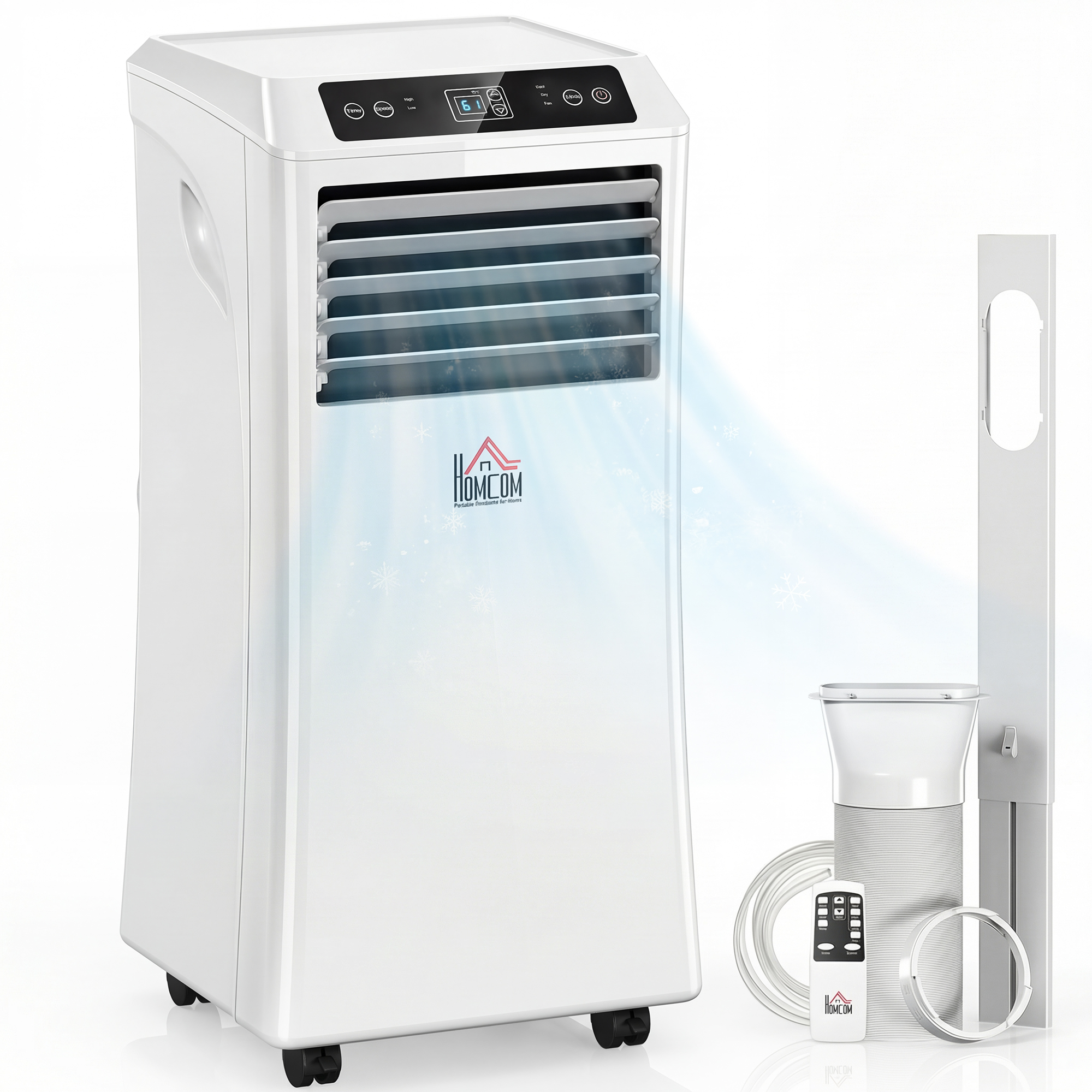10000 BTU Mobile Portable Air Conditioner with Cooling, Dehumidifier and Ventilating, 2 Speed Fans, 24-Hour Timer, White (Drop Shipping Only, Not for Amazon)