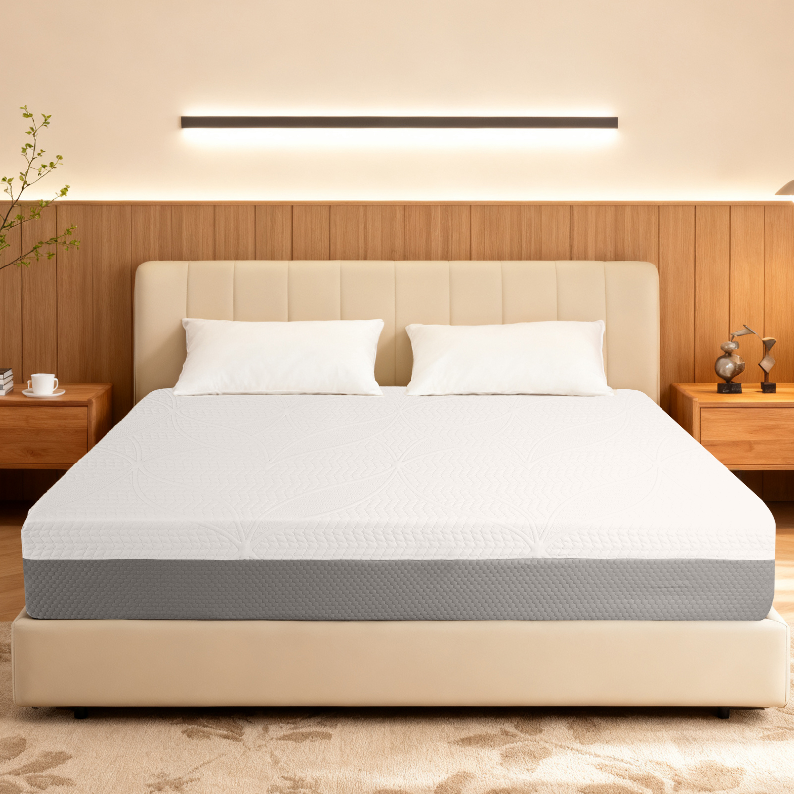 10 Inch Queen Mattress - 4-Layer Cooling Gel Foam, 7-Zone Pressure Relief, Breathable, CertiPUR-US & OEKO-TEX Certified, Made in Japan