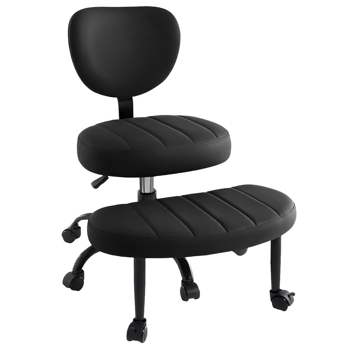 Ergonomic Meditation Chair, Cross-Legged Office Chair with Wheels, 360° Swivel, Adjustable Height, Lumbar Support, ADHD Chair for Home Office复制