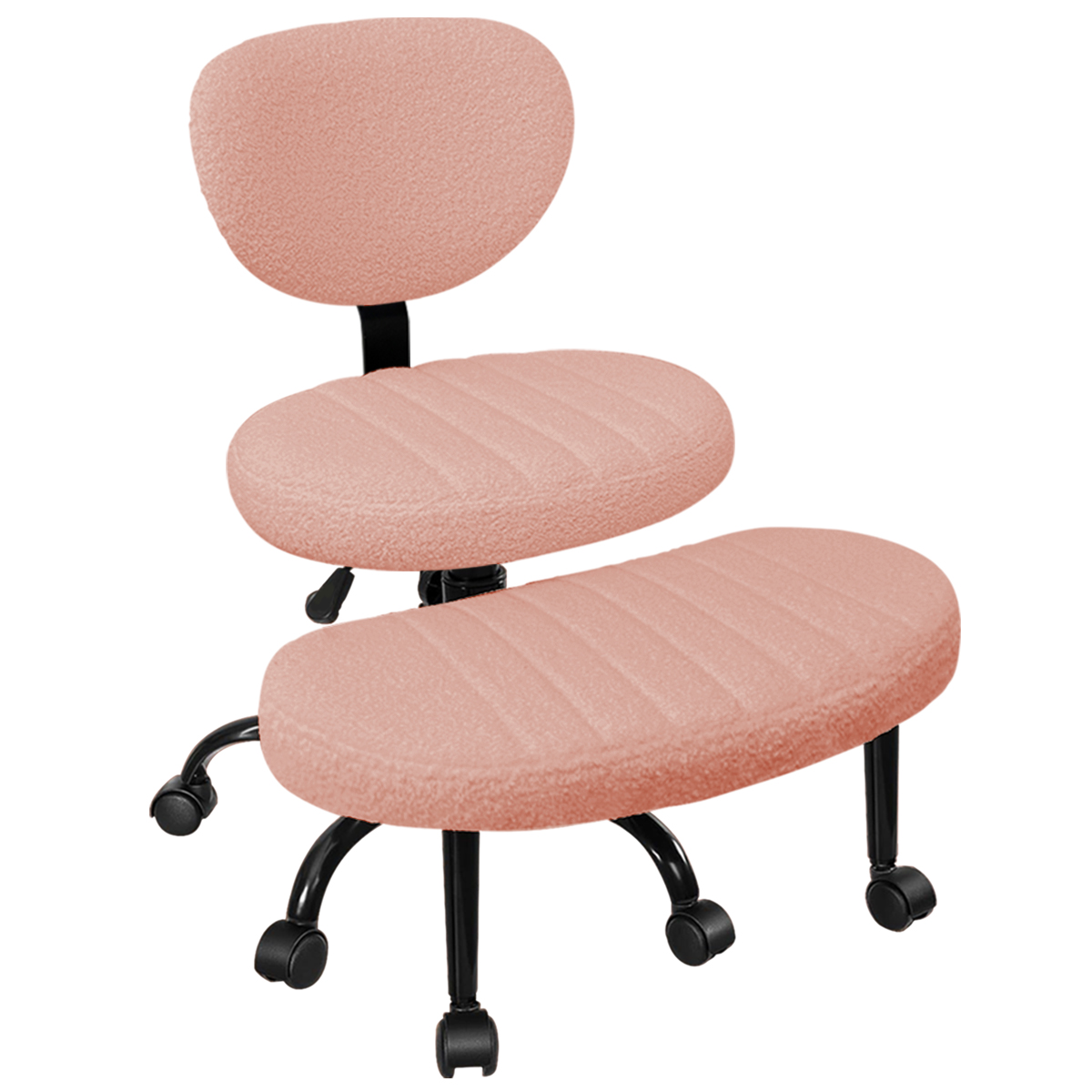 Ergonomic Meditation Chair, Cross-Legged Office Chair with Wheels, 360° Swivel, Adjustable Height, Lumbar Support, ADHD Chair for Home Office复制复制