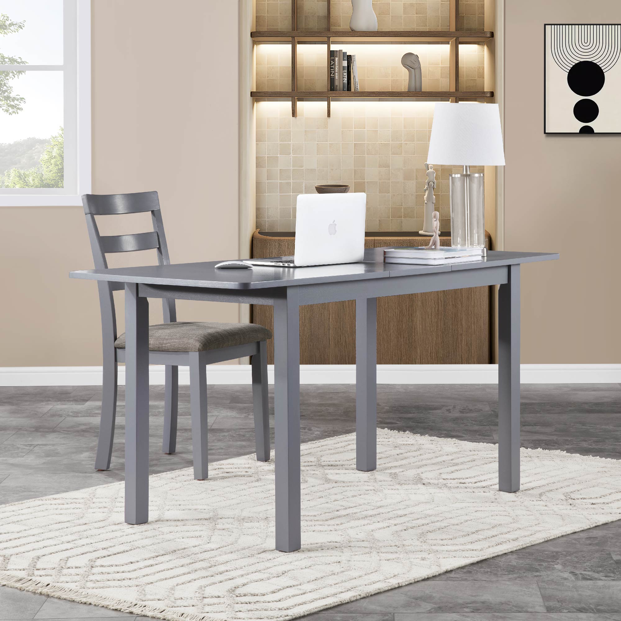 Farmhouse Style Dining Chairs Set of 2, Wooden Kitchen Chairs, Solid Wood Legs, High Ladder Back, Non-Slip Foot Pads, Sturdy Design, 275lbs Capacity –