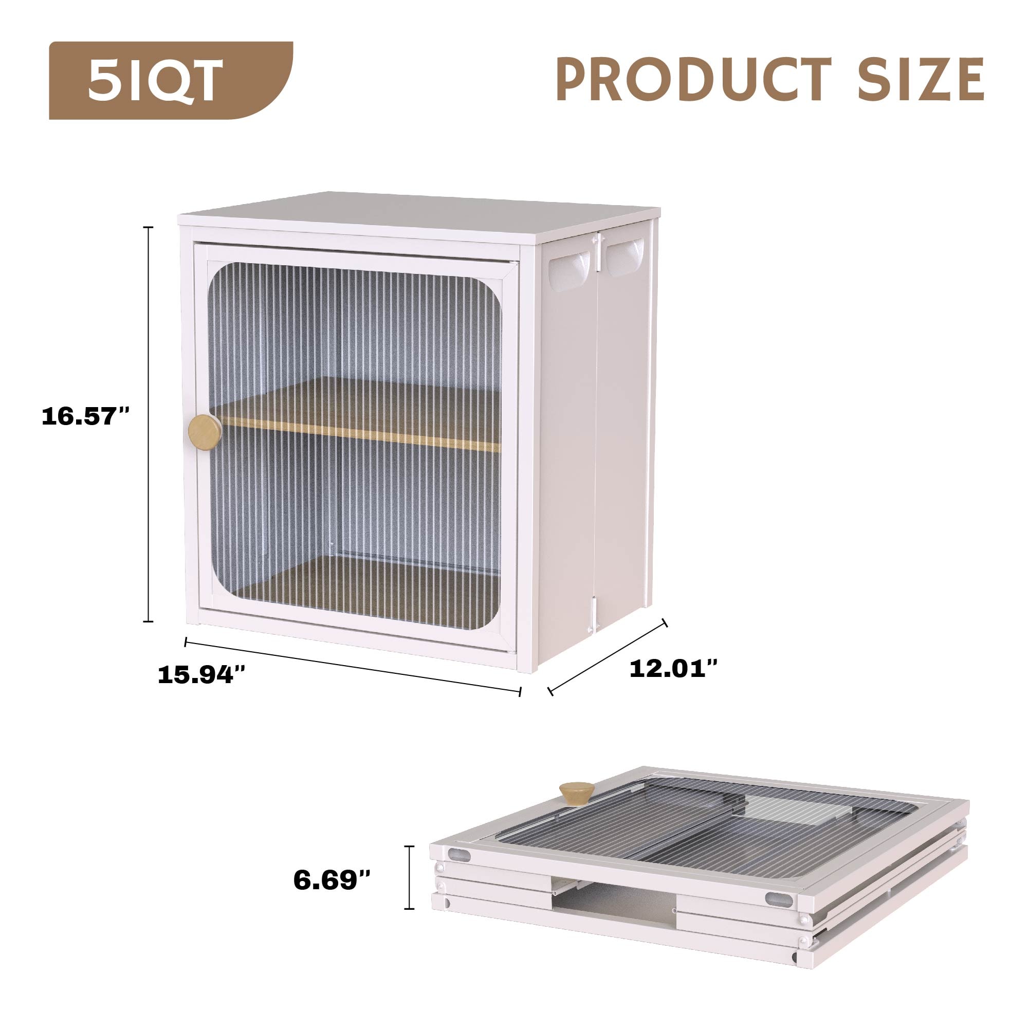 Single Sturdy & Convenient Foldable Cabinet, Durable Steel-Wood Combo with Anti-Slip Design & Quick Fold & Install, Easy to DIY Storage Container with