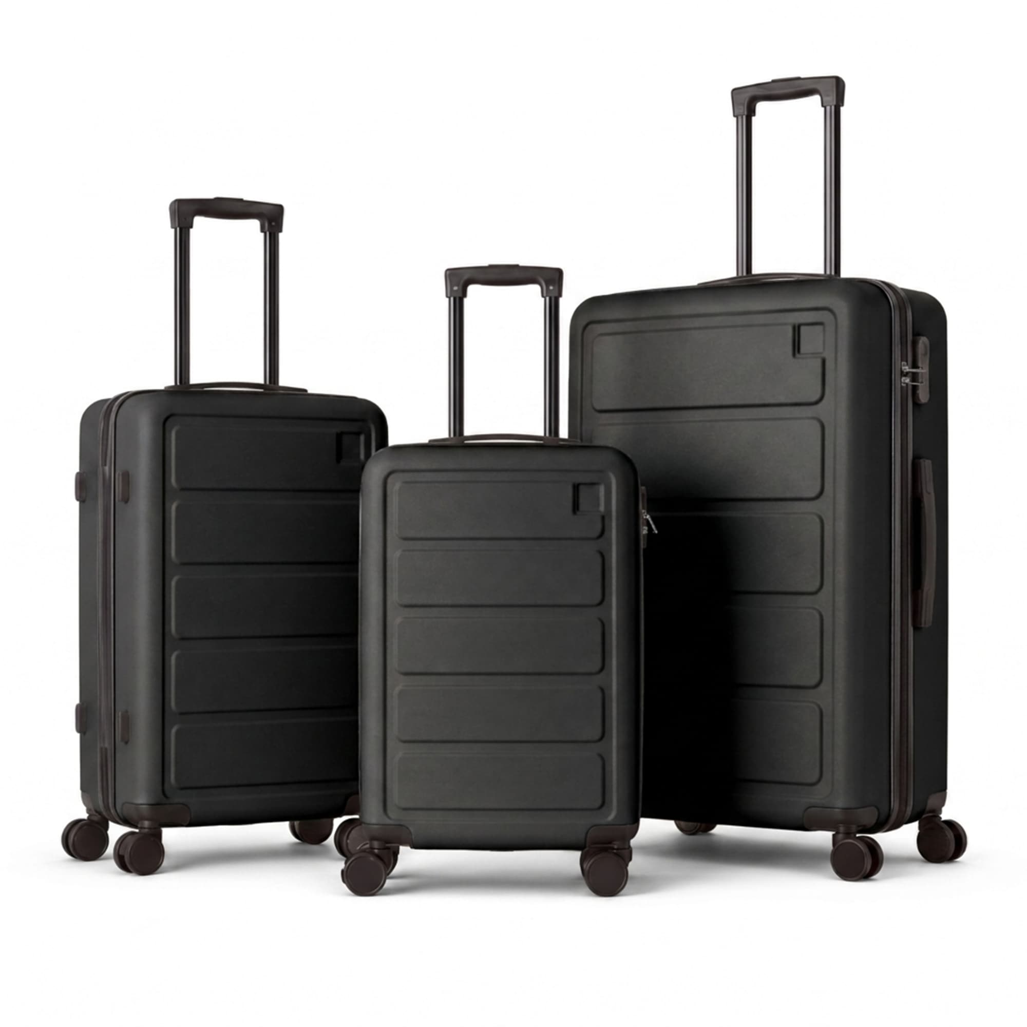 3-Piece ABS Hardshell Luggage Set, Lightweight Durable Suitcases with 4 Silent Spinner Wheels & Combination Lock, 20