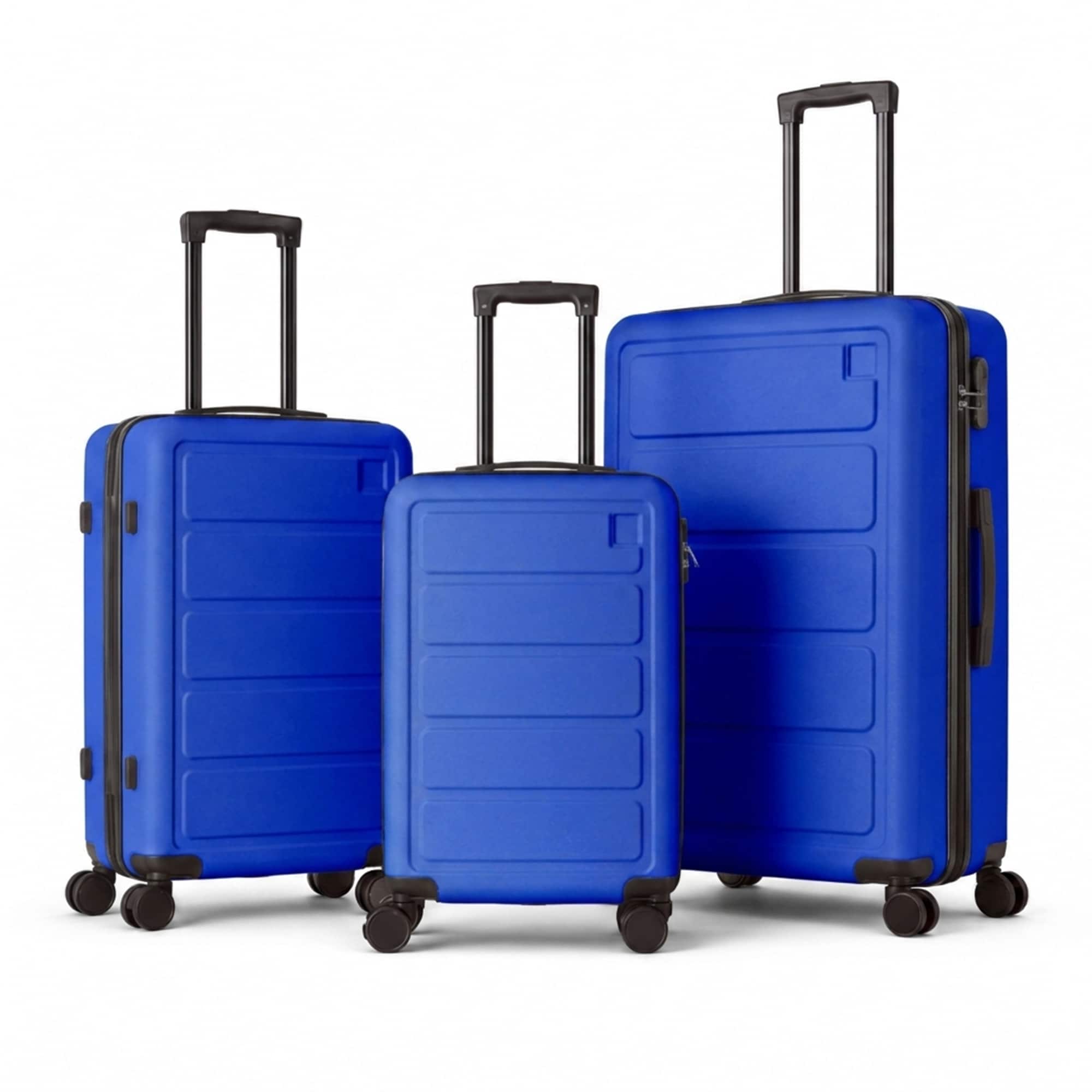 3-Piece ABS Hardshell Luggage Set, Lightweight Durable Suitcases with 4 Silent Spinner Wheels & Combination Lock, 20