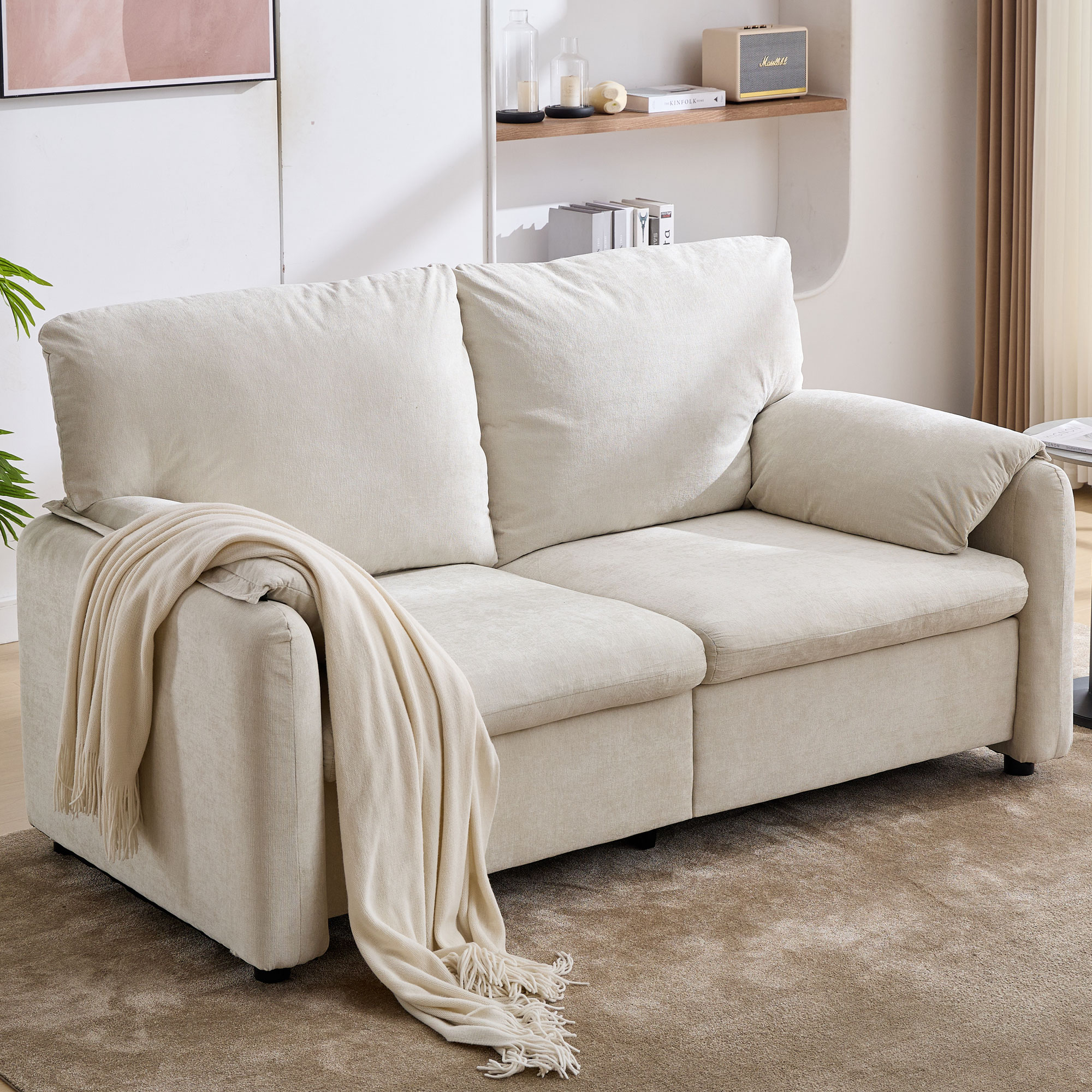 800LBS Down filled sofas, 60 inch minimalist sofa, with multiple colors in the living room and bedroom